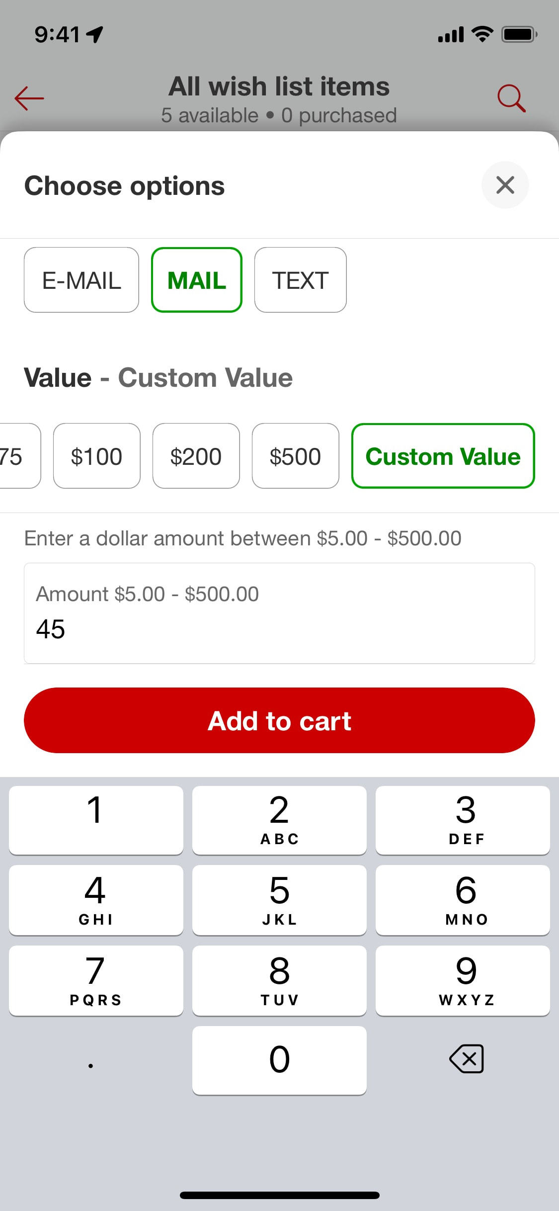 Target iOS screen 269