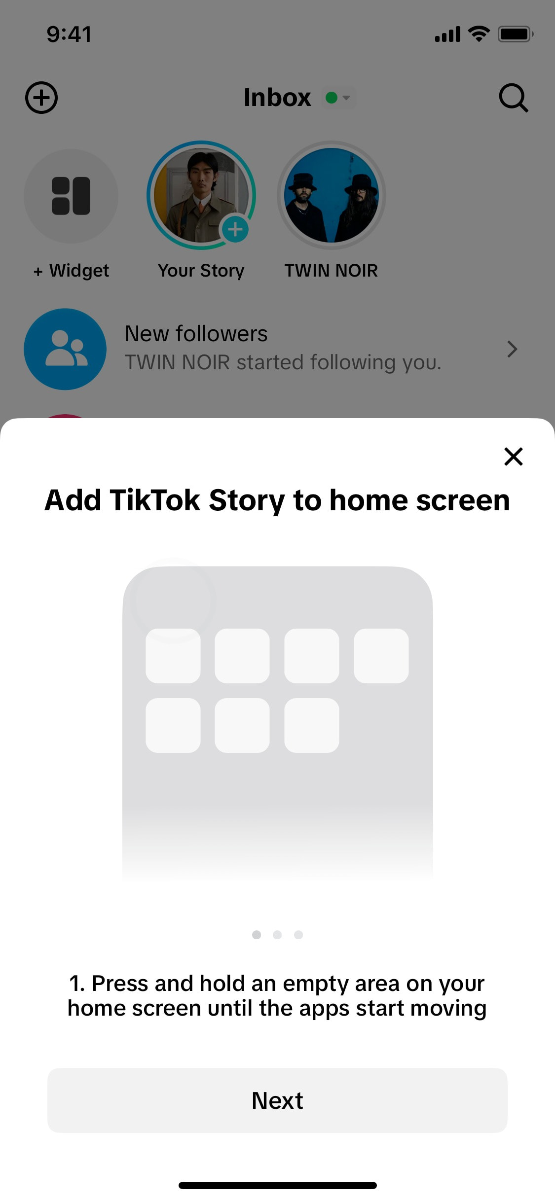 TikTok iOS screen 405