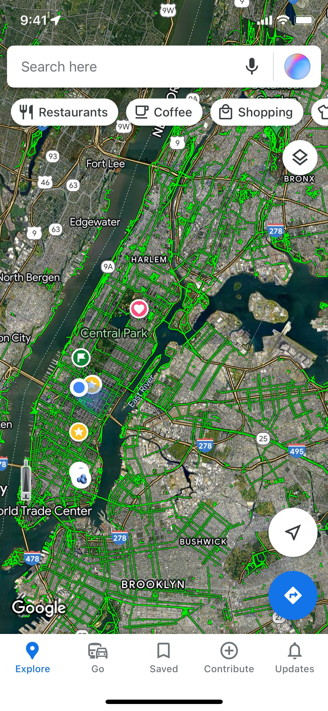 Google Maps iOS screen 626