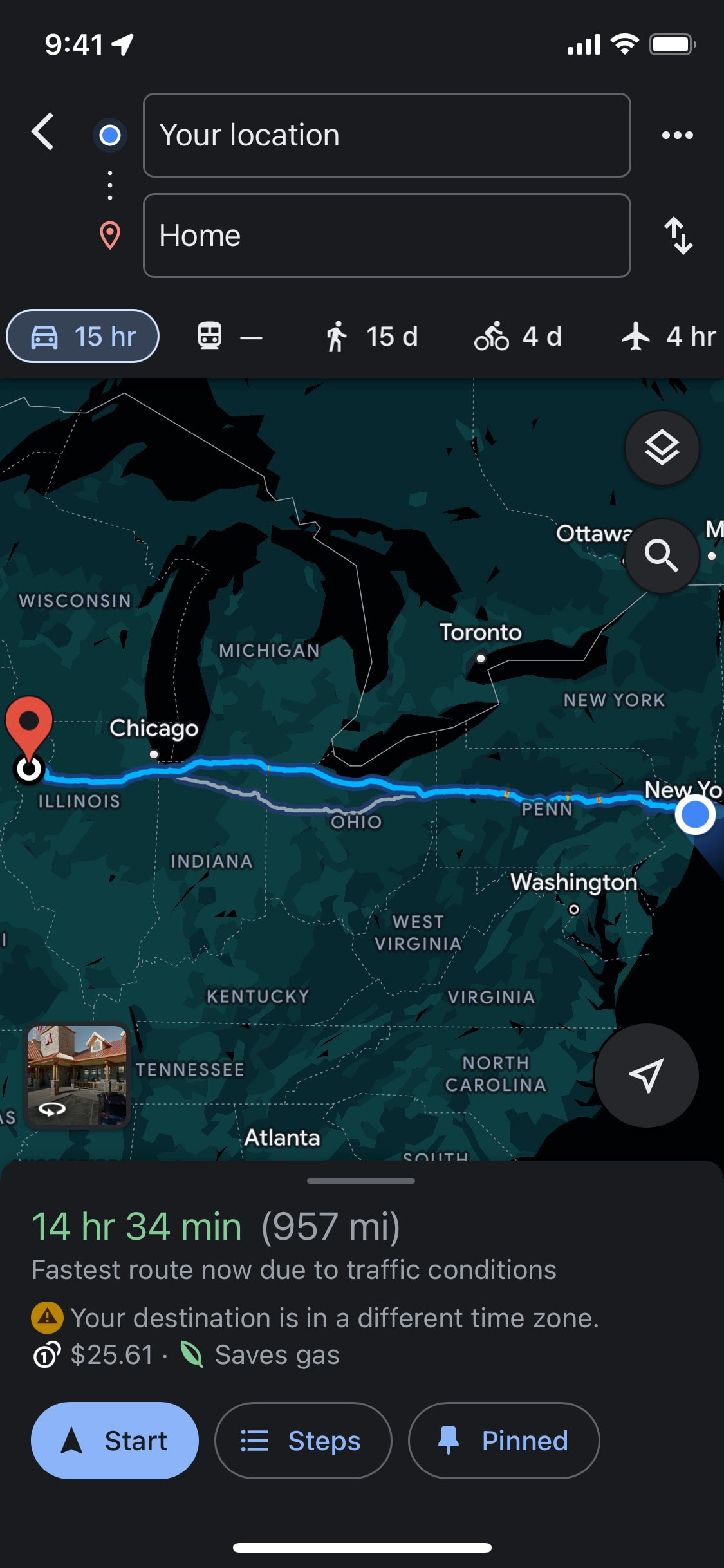 Google Maps iOS screen 469