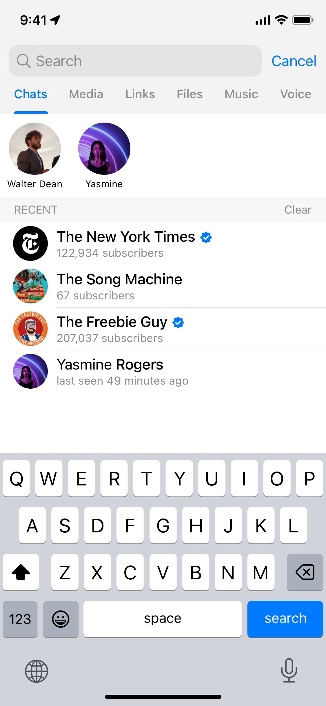 Telegram iOS screen 455