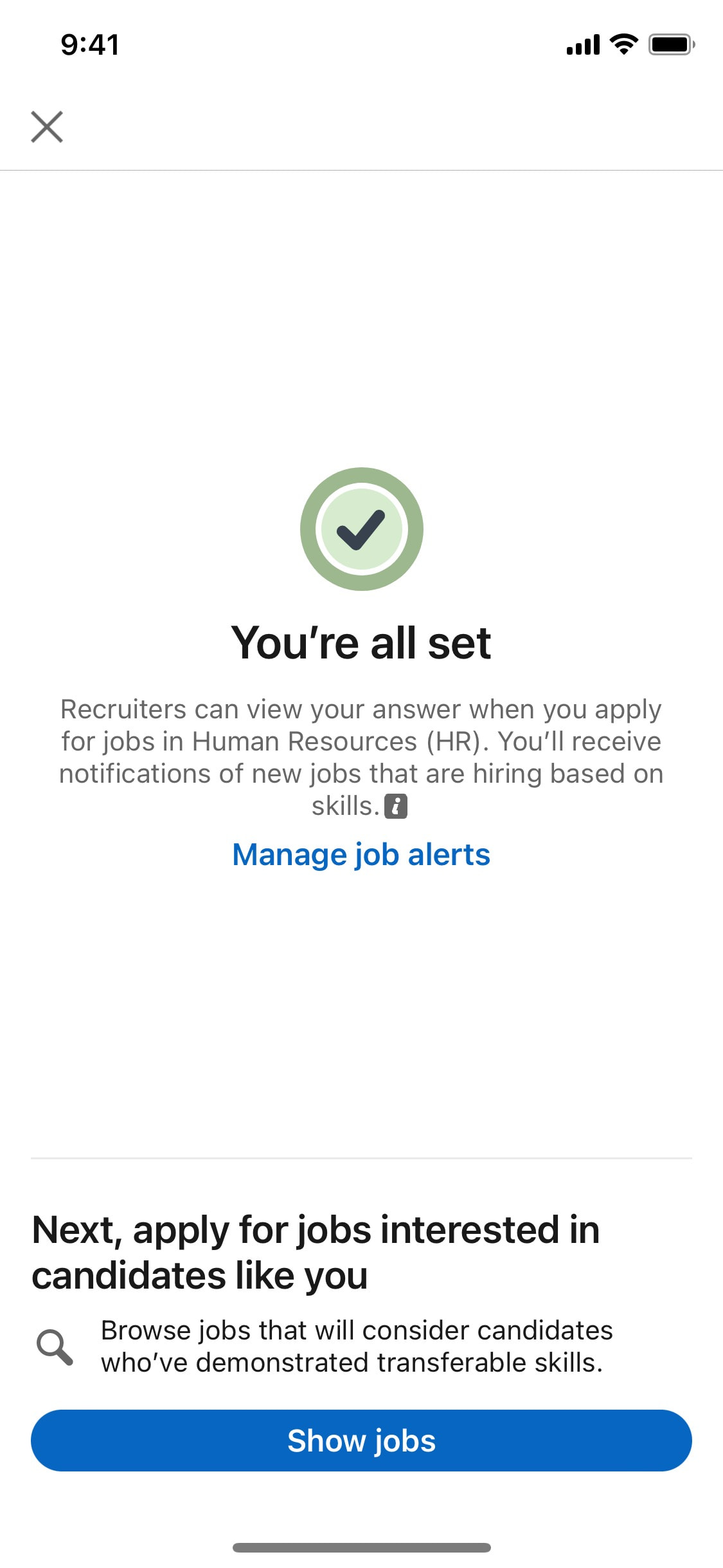 LinkedIn iOS screen 314