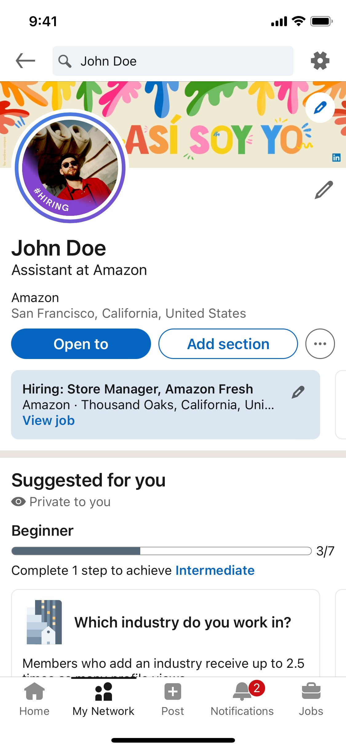 LinkedIn iOS screen 357