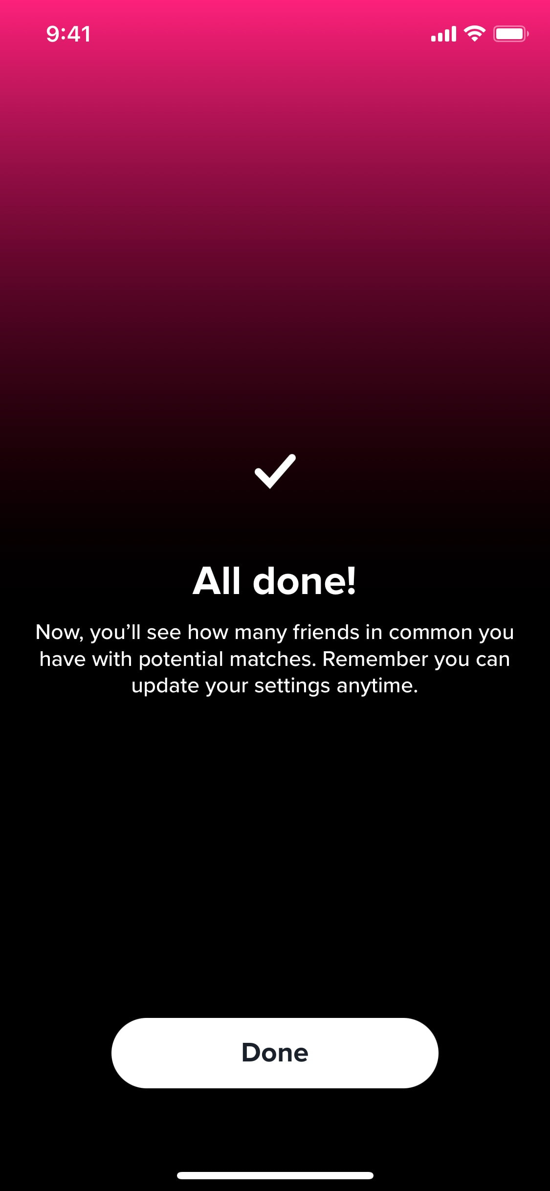 Tinder iOS screen 109