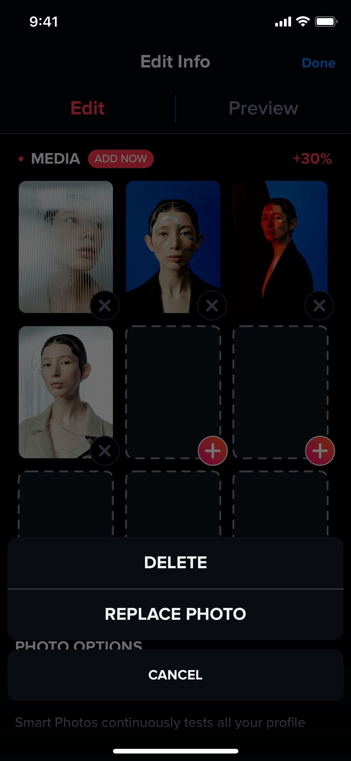 Tinder iOS screen 332
