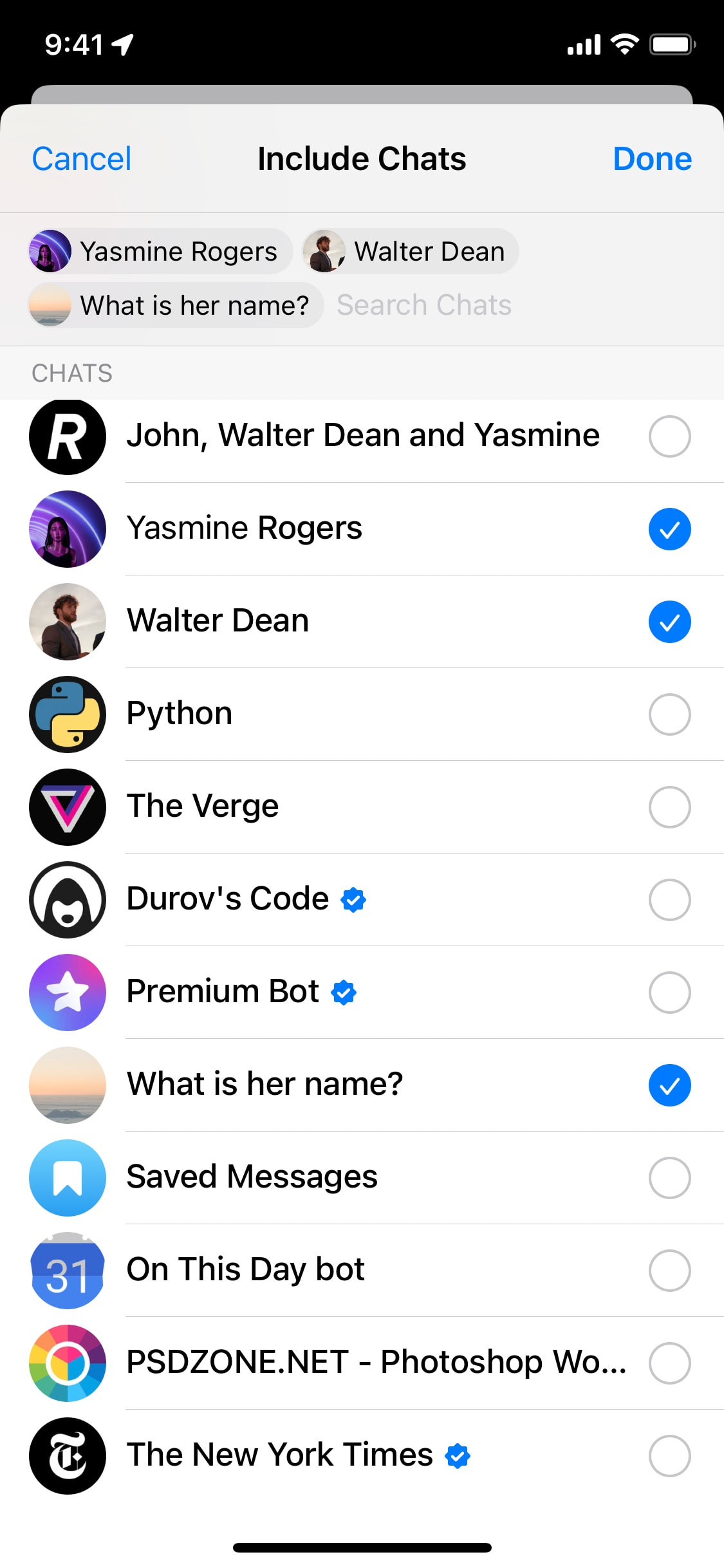 Telegram iOS screen 855