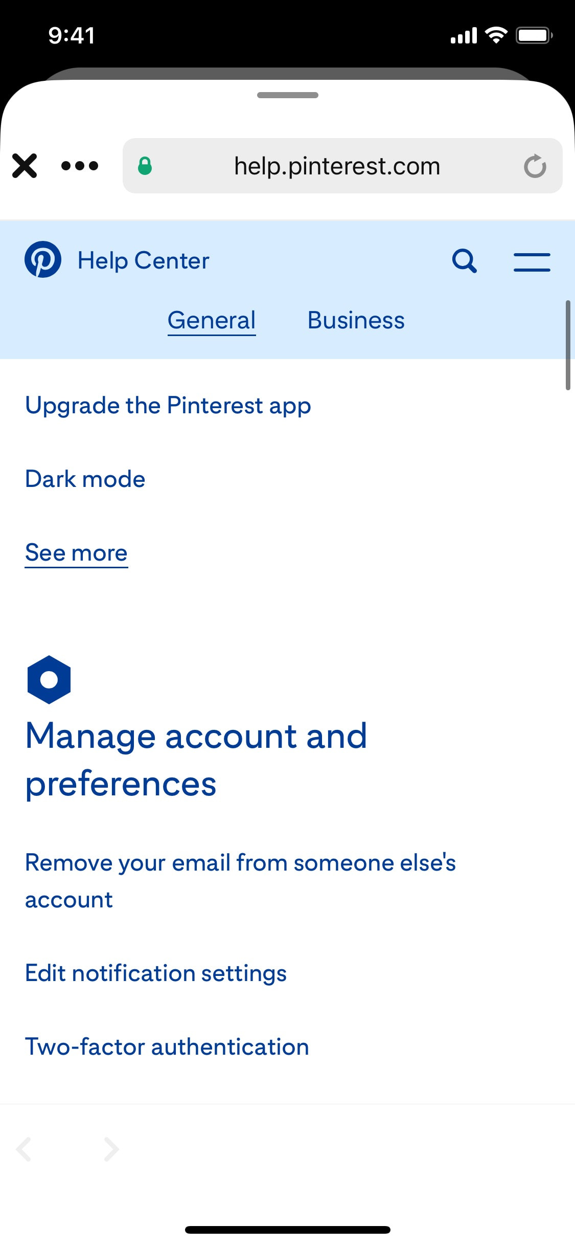 Pinterest iOS screen 89