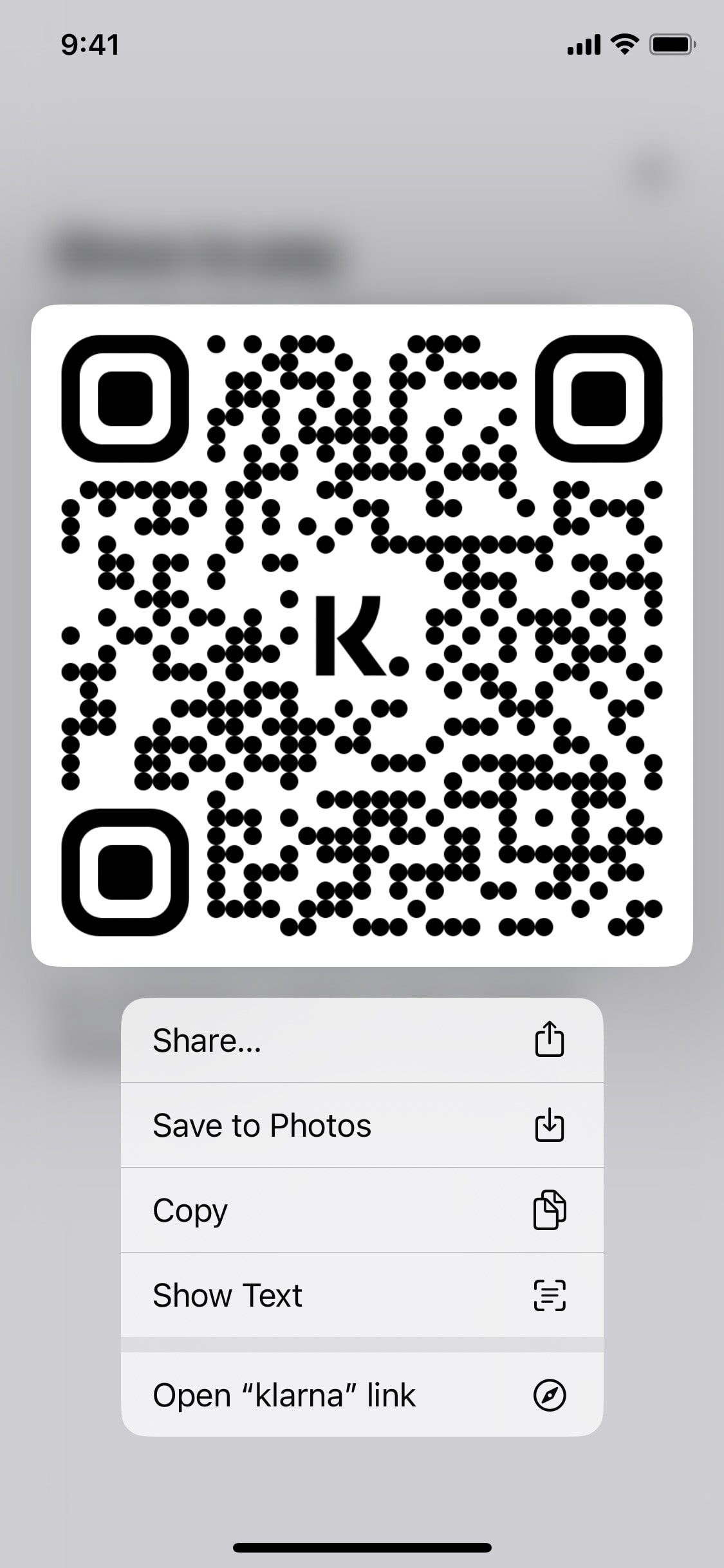 Klarna iOS screen 266