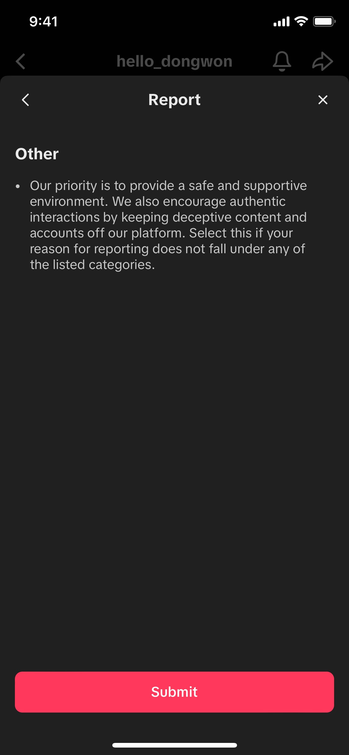 TikTok iOS screen 341