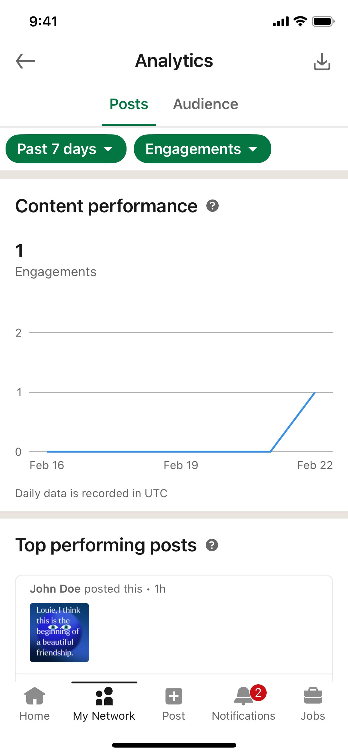 LinkedIn iOS screen 332