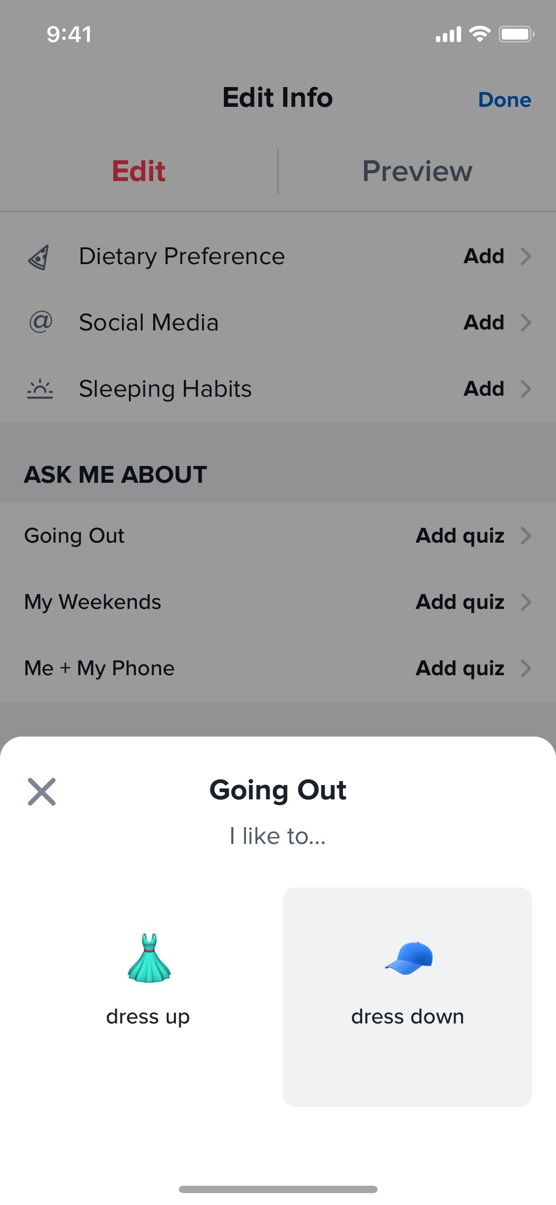 Tinder iOS screen 98