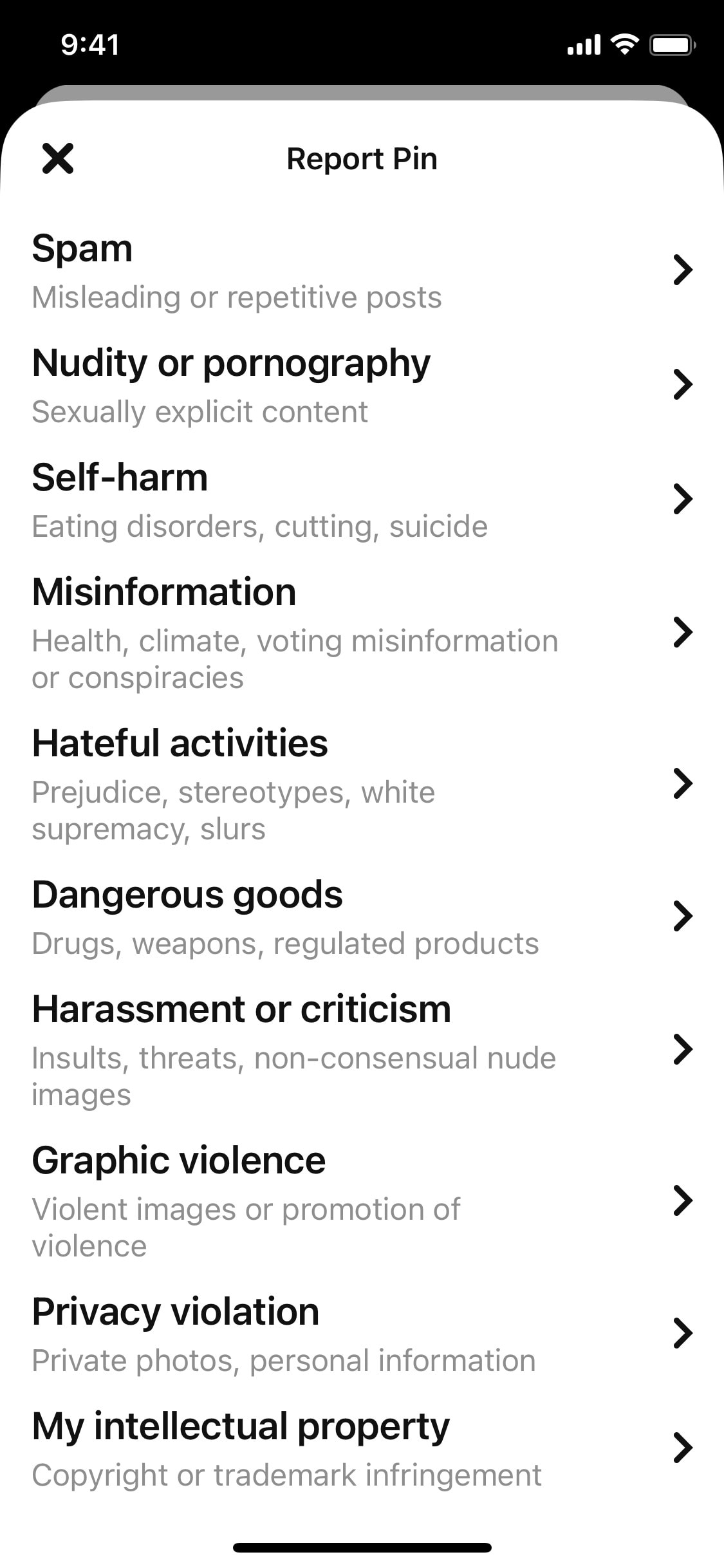 Pinterest iOS screen 34
