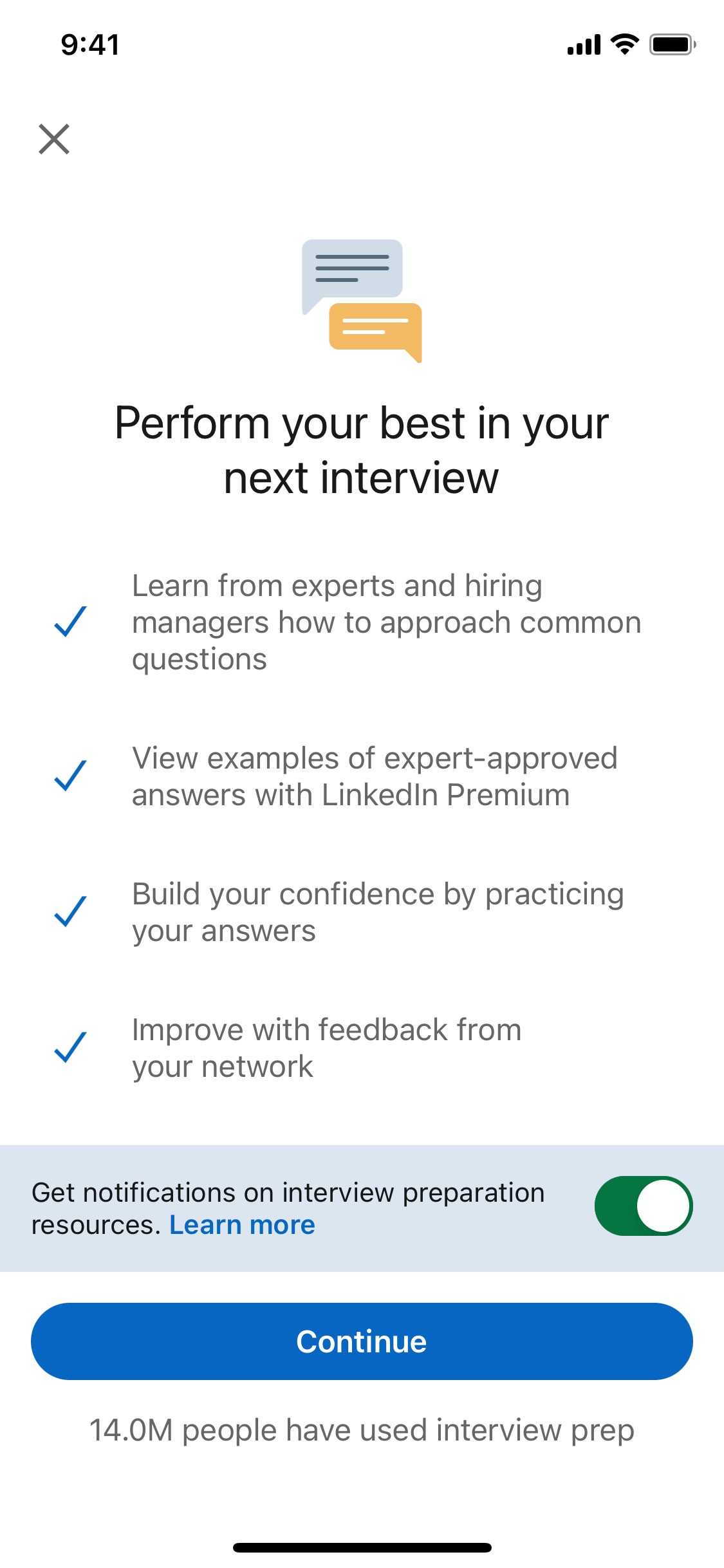 LinkedIn iOS screen 153