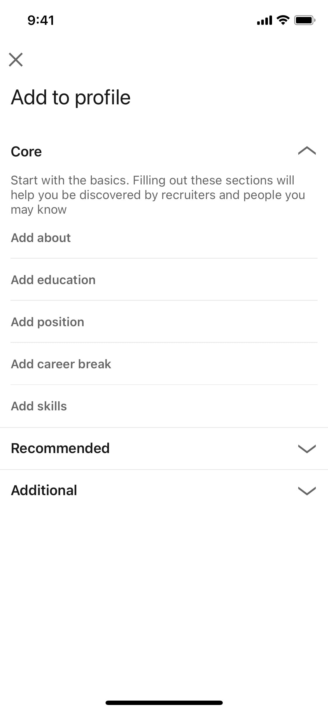 LinkedIn iOS screen 161