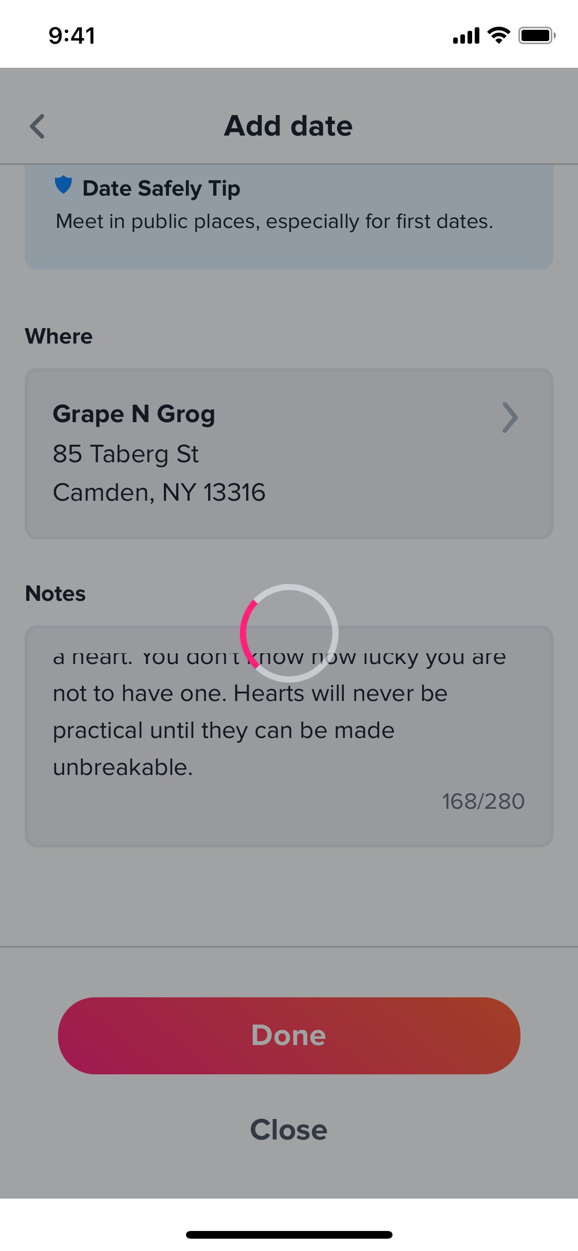 Tinder iOS screen 430