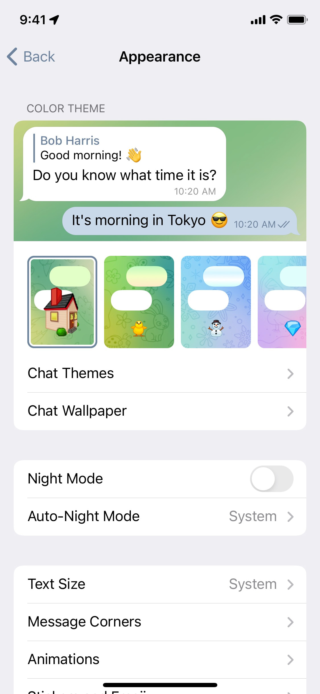 Telegram iOS screen 602
