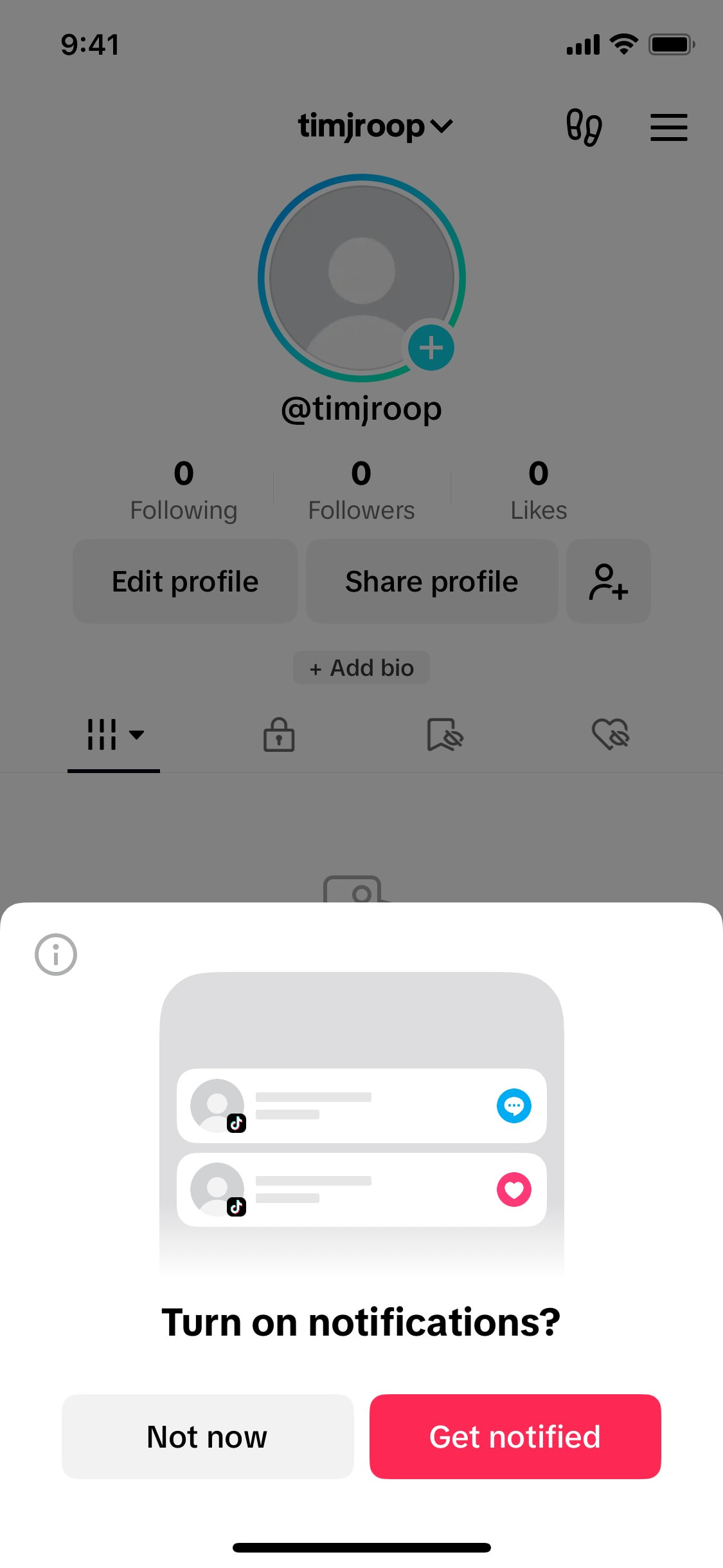TikTok iOS screen 65