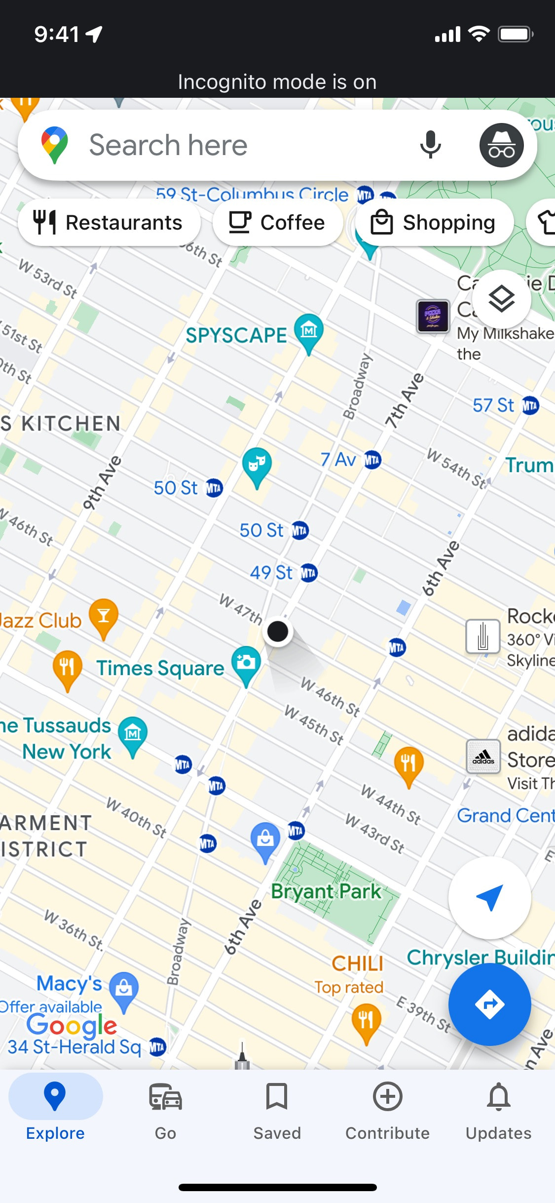 Google Maps iOS screen 465
