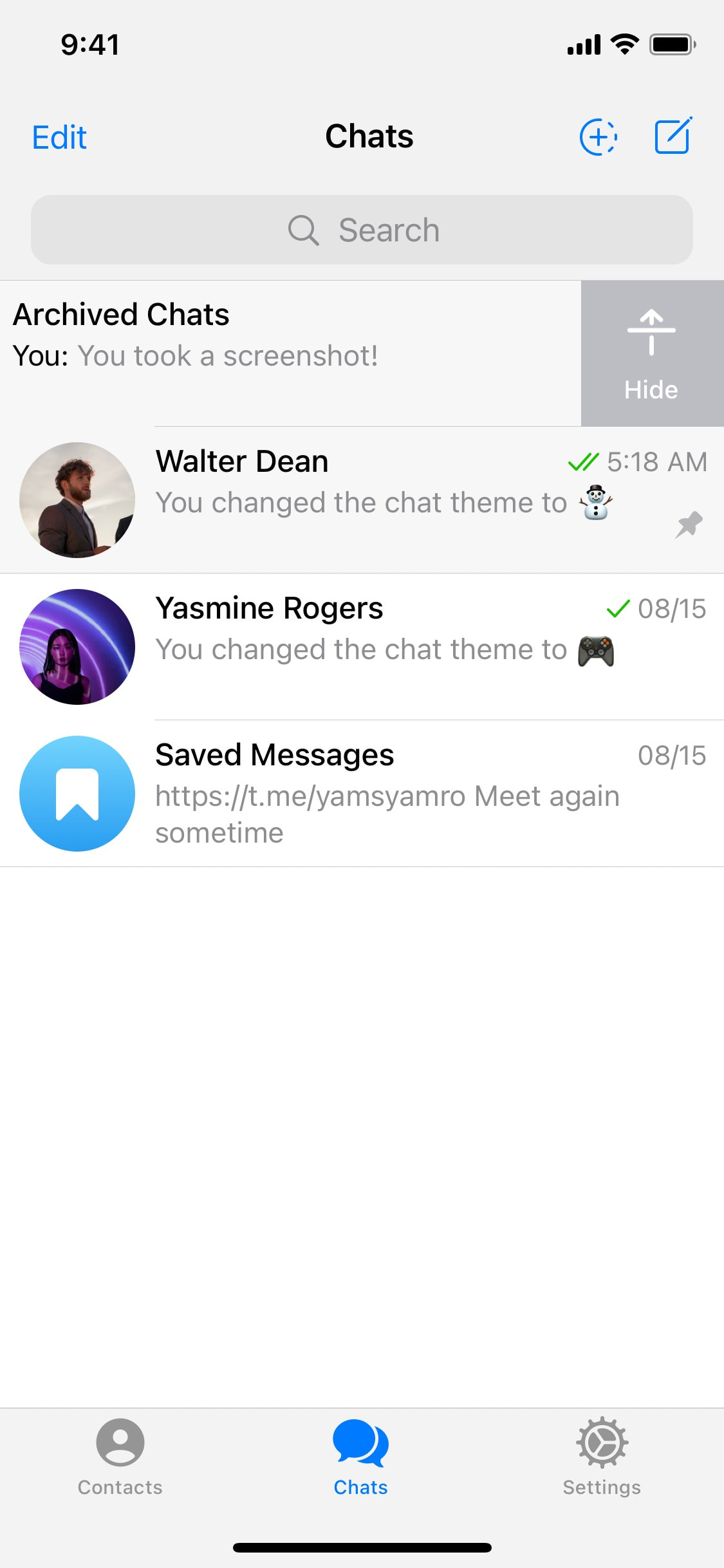 Telegram iOS screen 840
