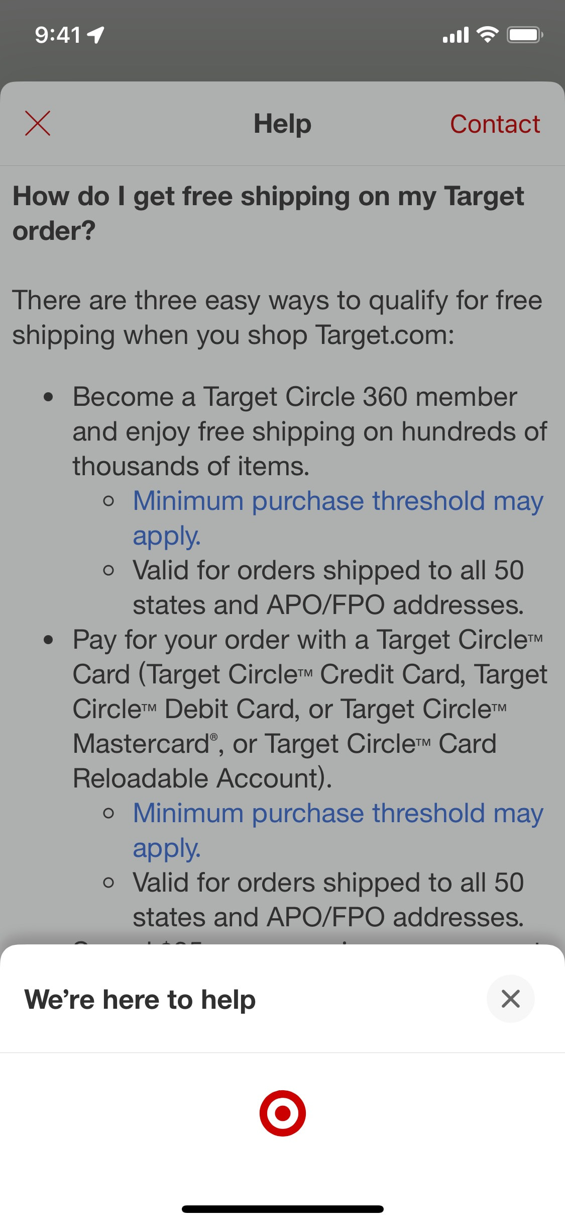 Target iOS screen 483