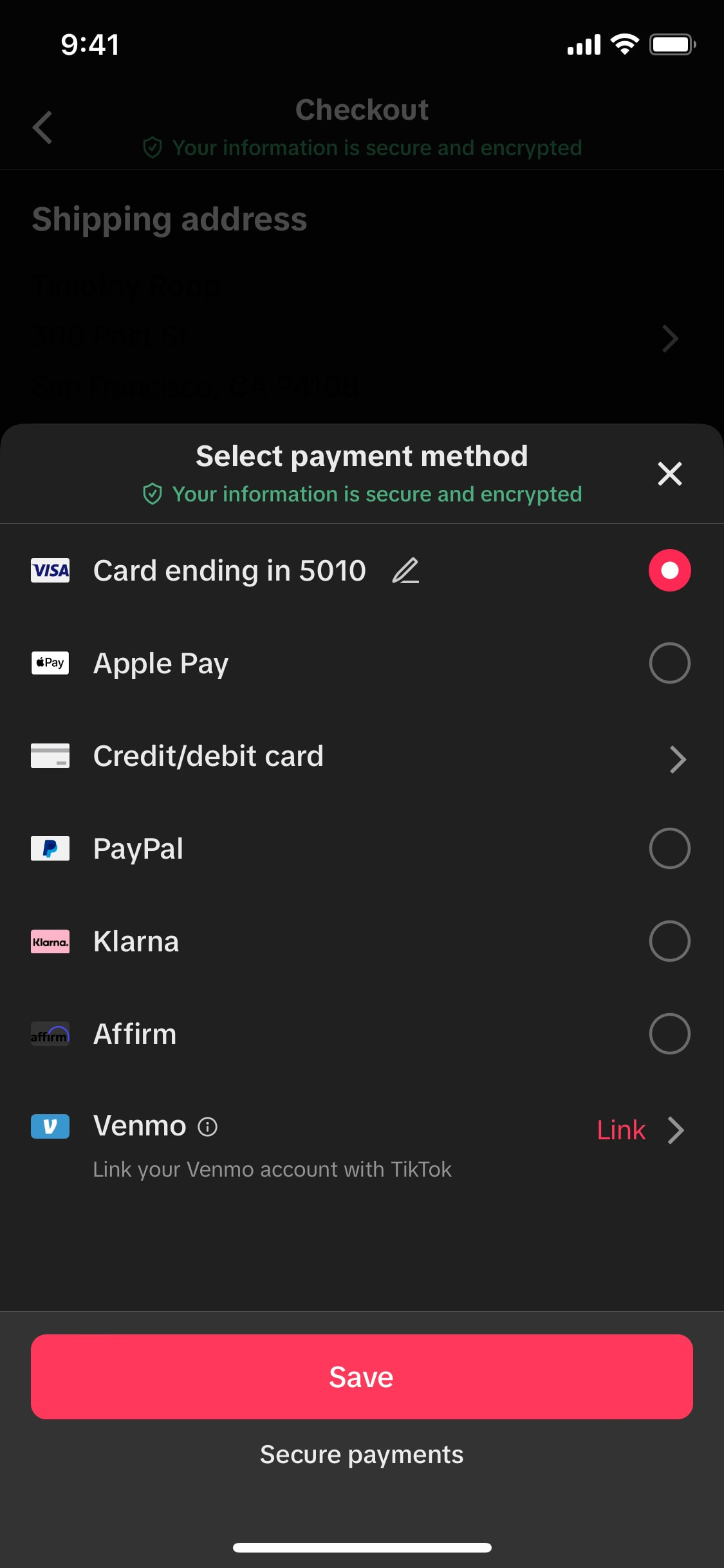 TikTok iOS screen 216