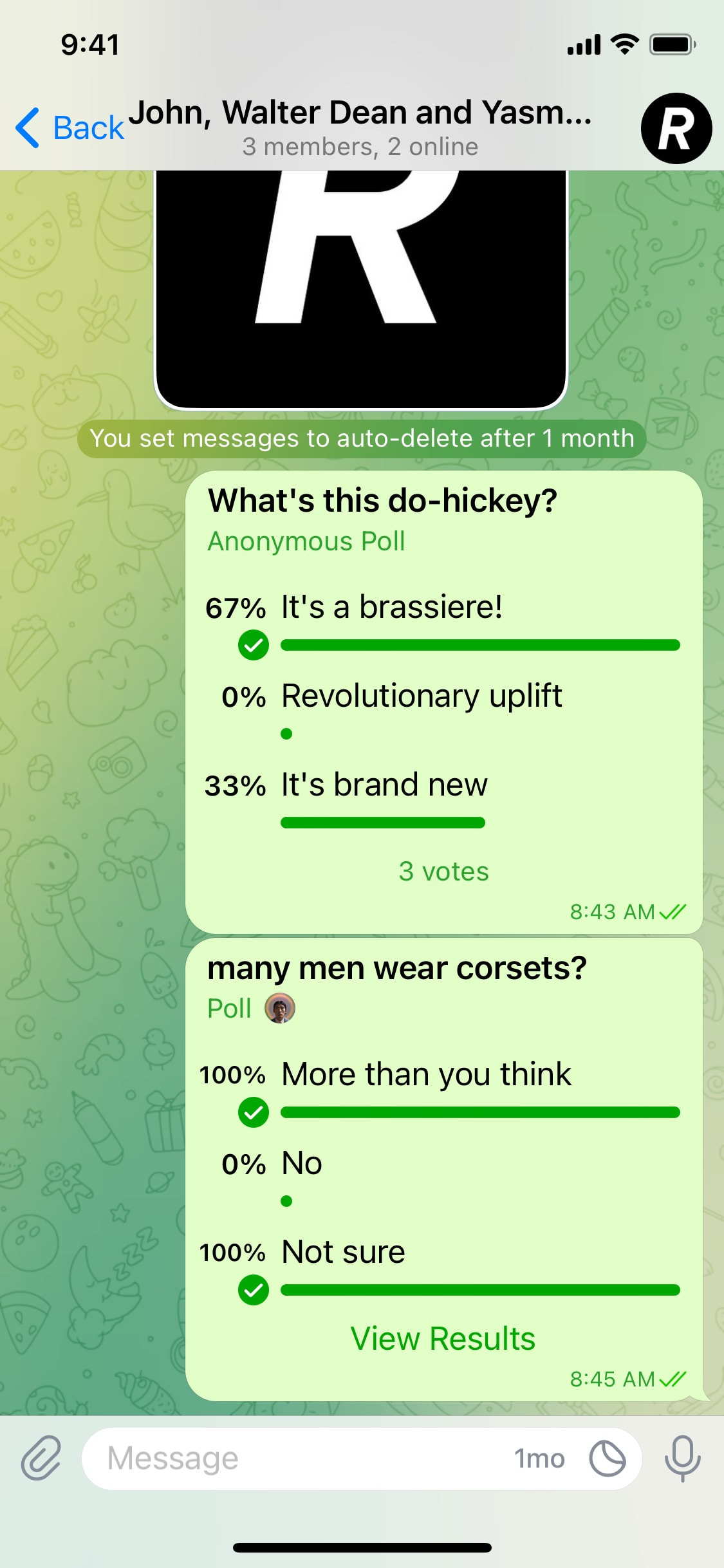 Telegram iOS screen 375