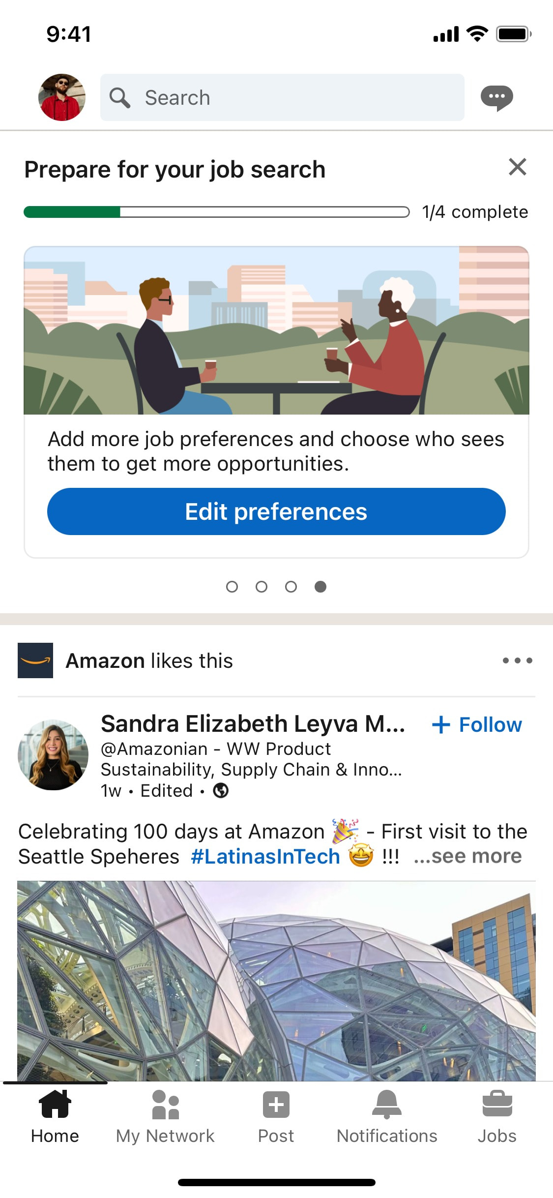 LinkedIn iOS screen 497