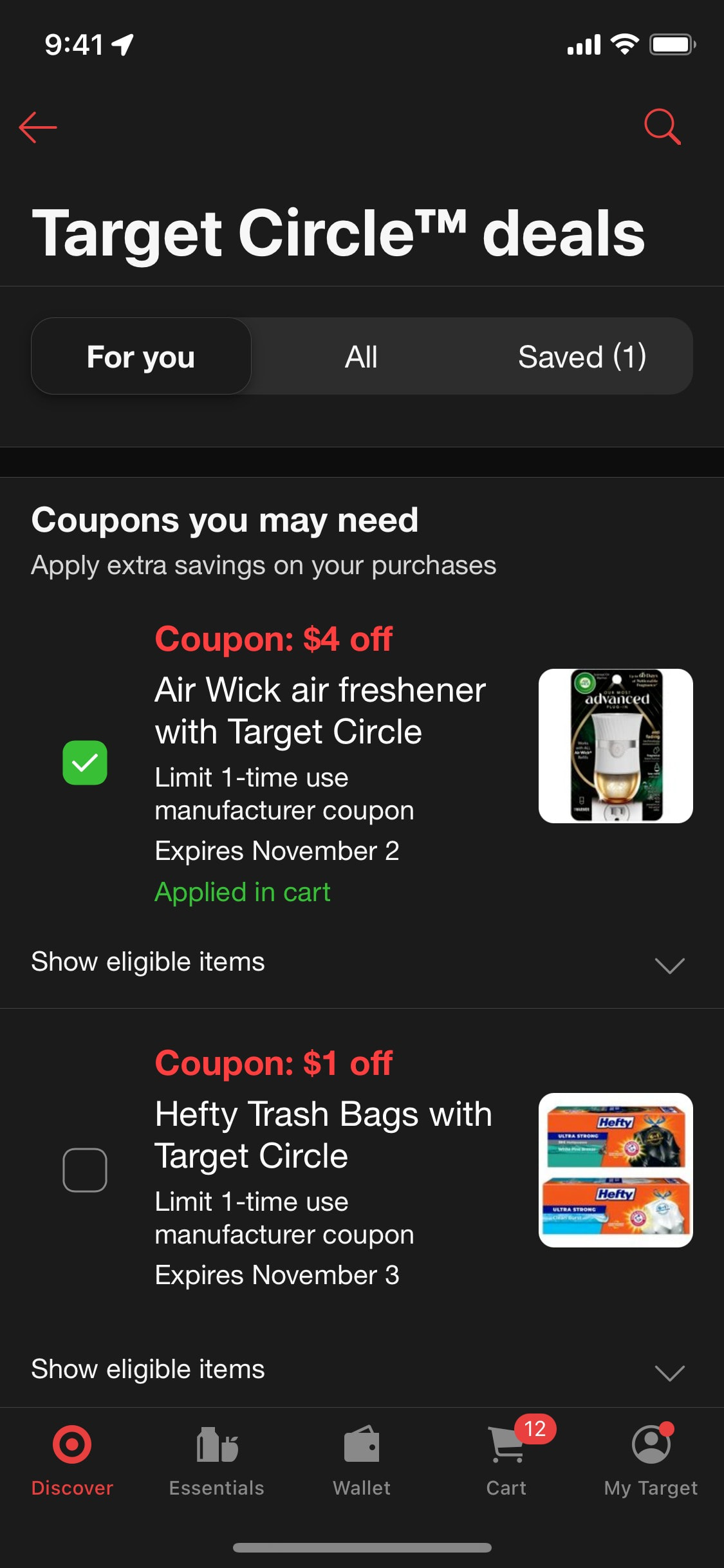Target iOS screen 495