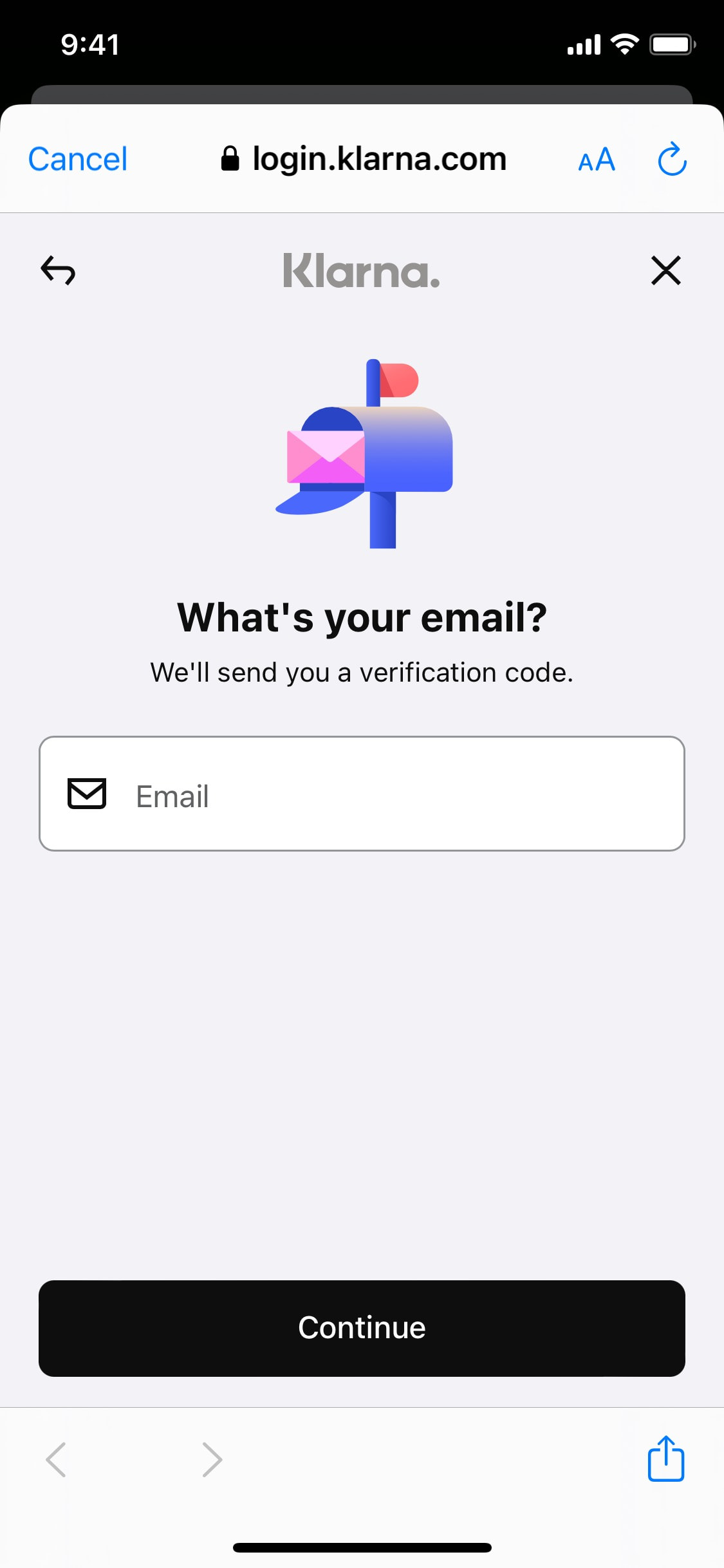 Klarna iOS screen 352