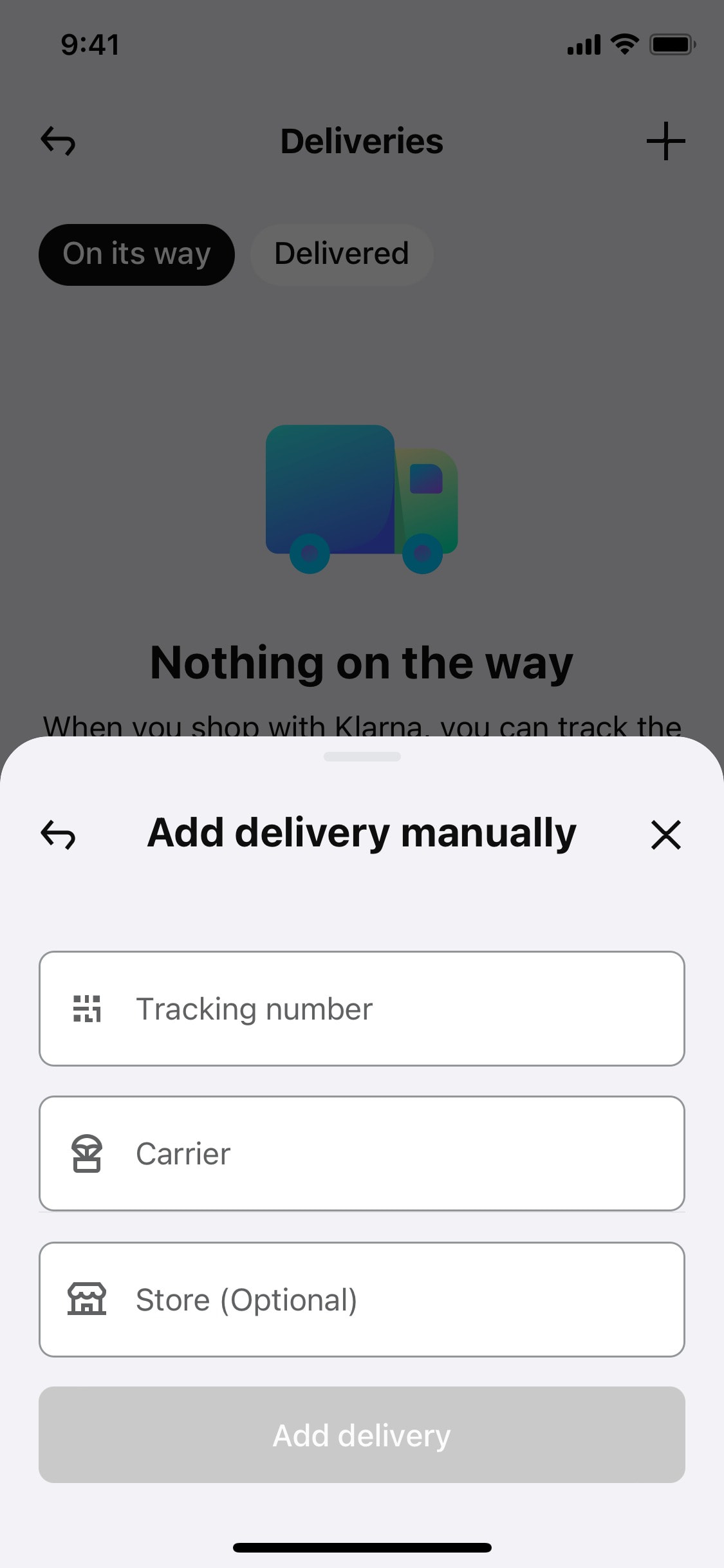 Klarna iOS screen 218