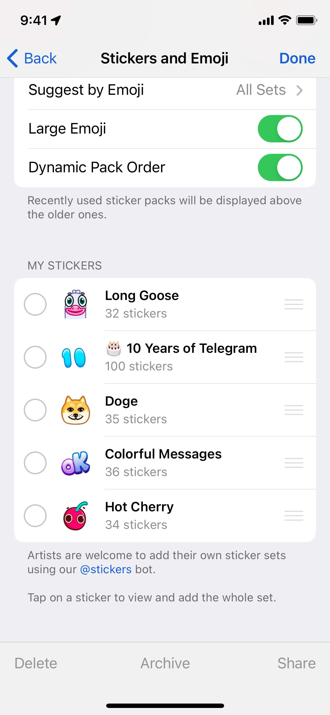 Telegram iOS screen 127