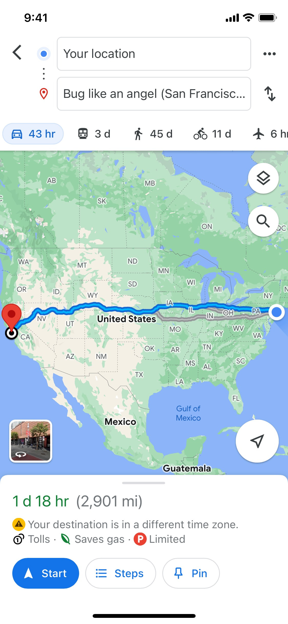 Google Maps iOS screen 423
