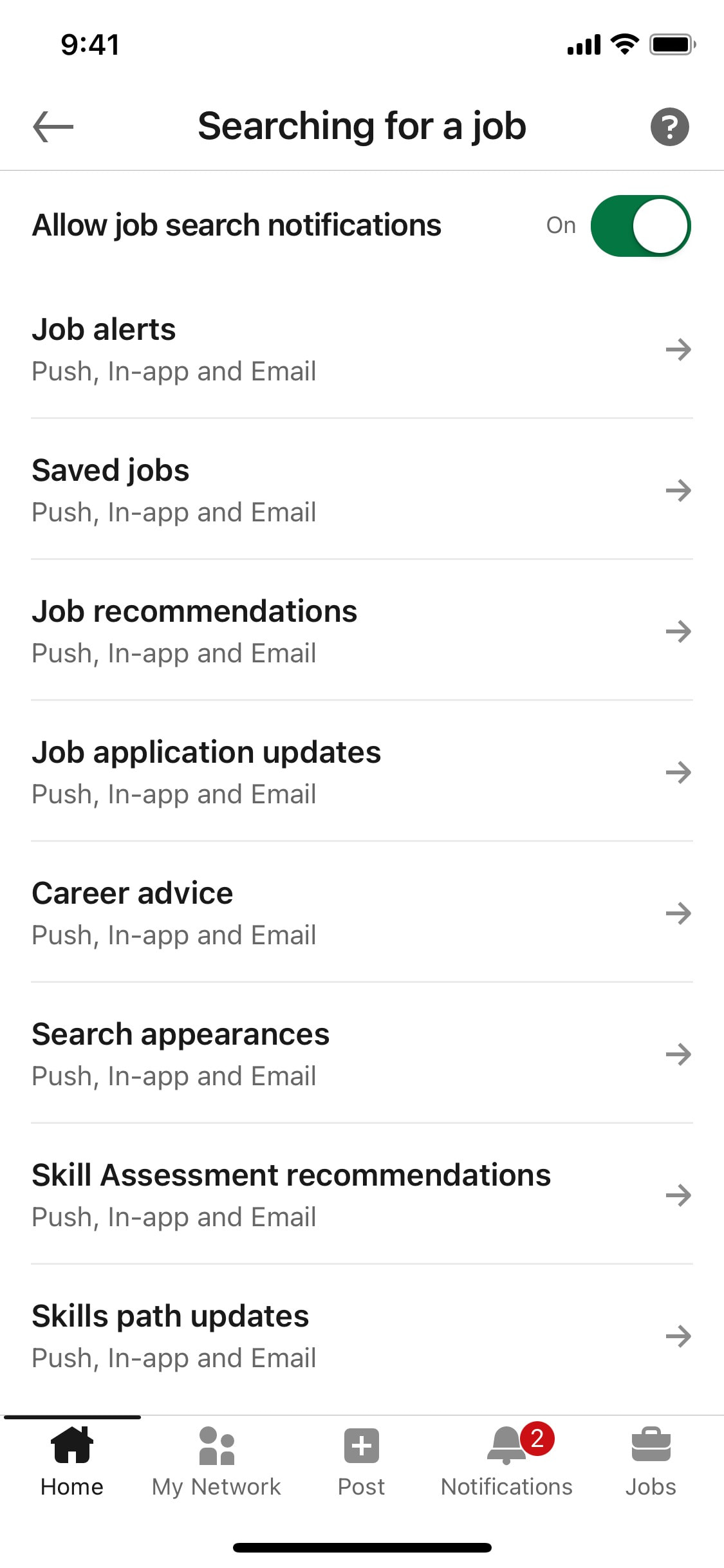 LinkedIn iOS screen 22