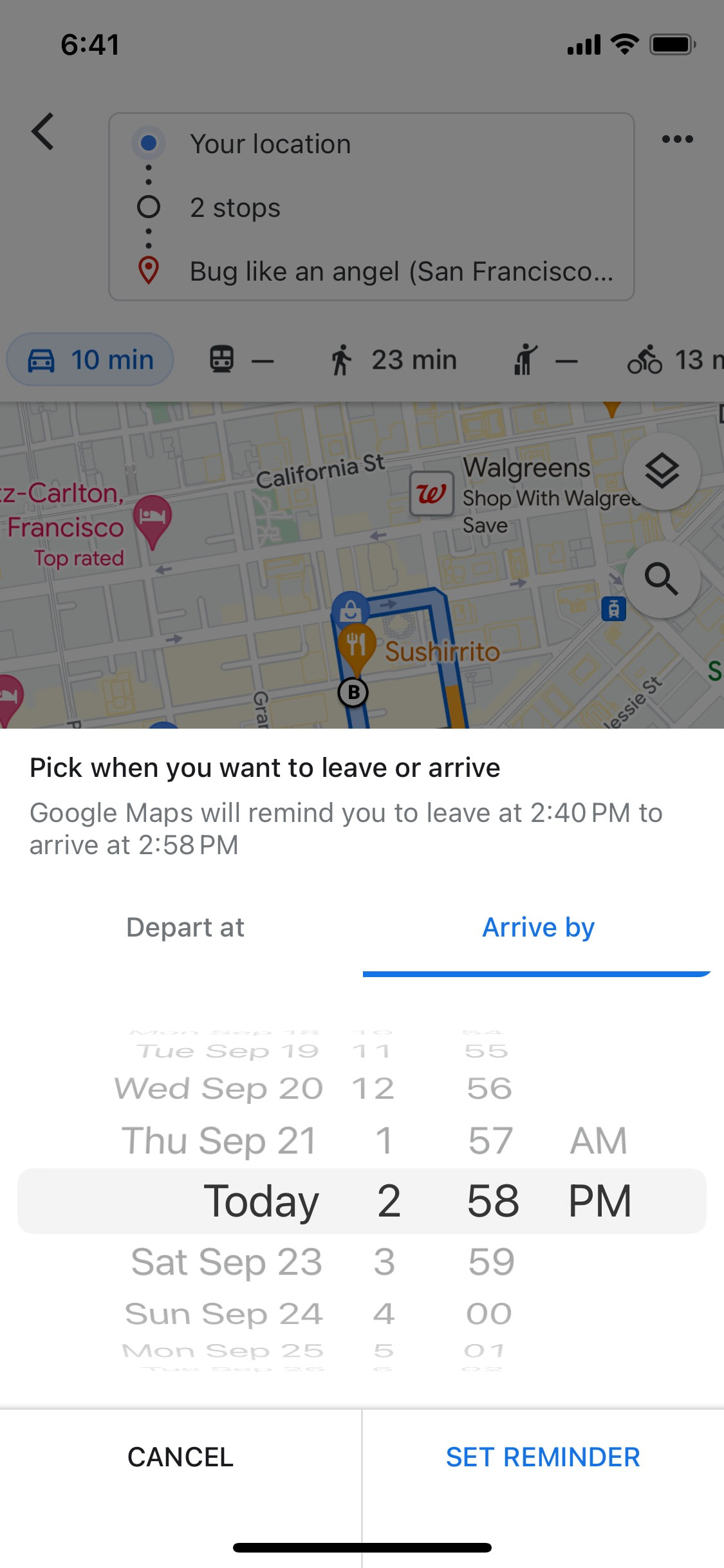 Google Maps iOS screen 554