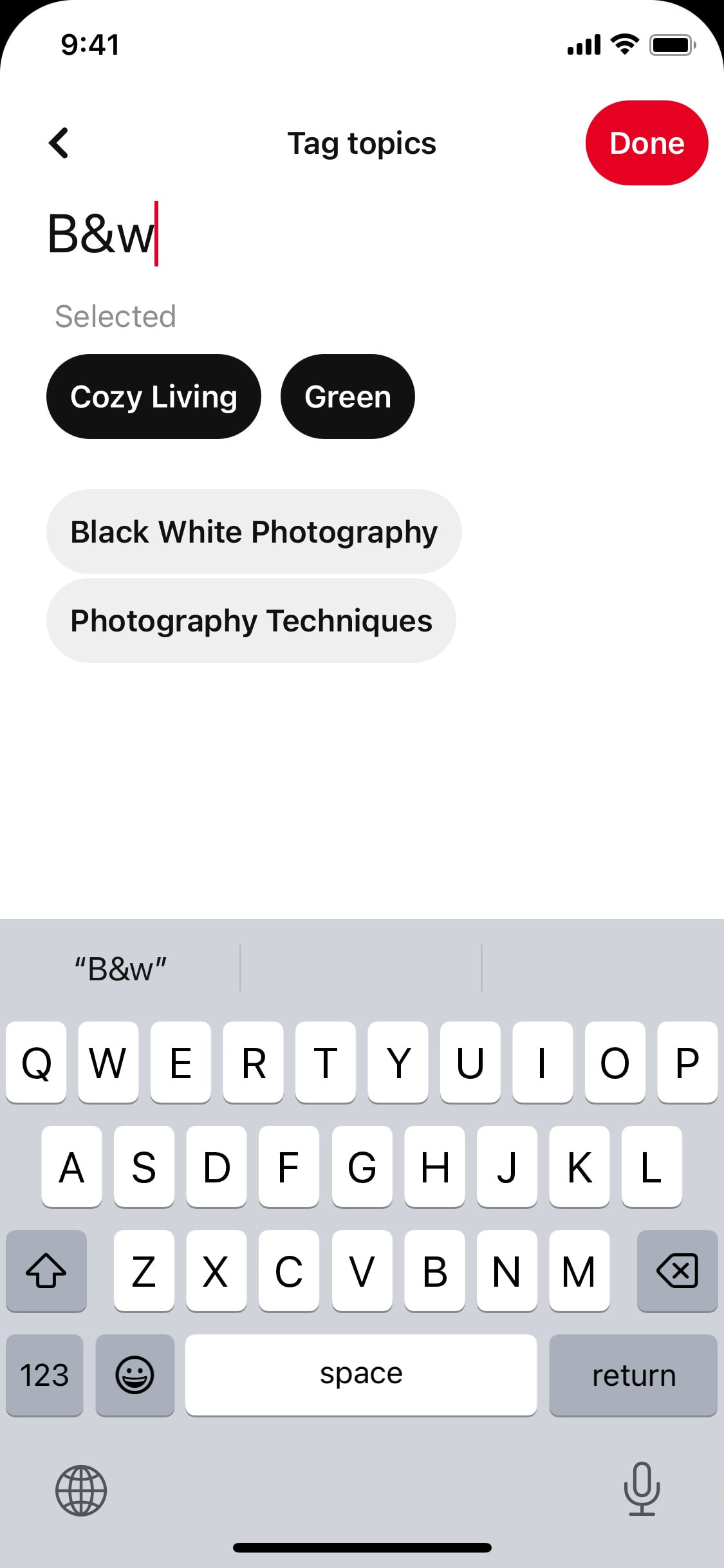 Pinterest iOS screen 332