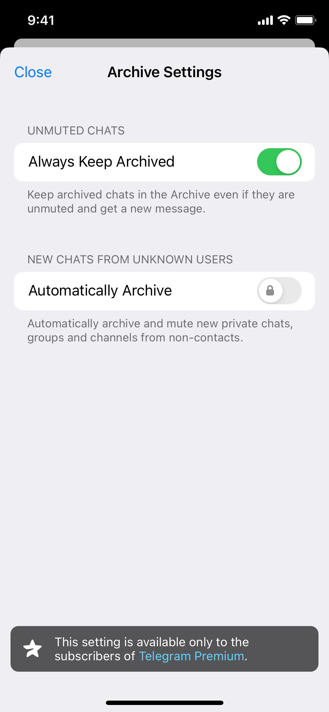 Telegram iOS screen 653