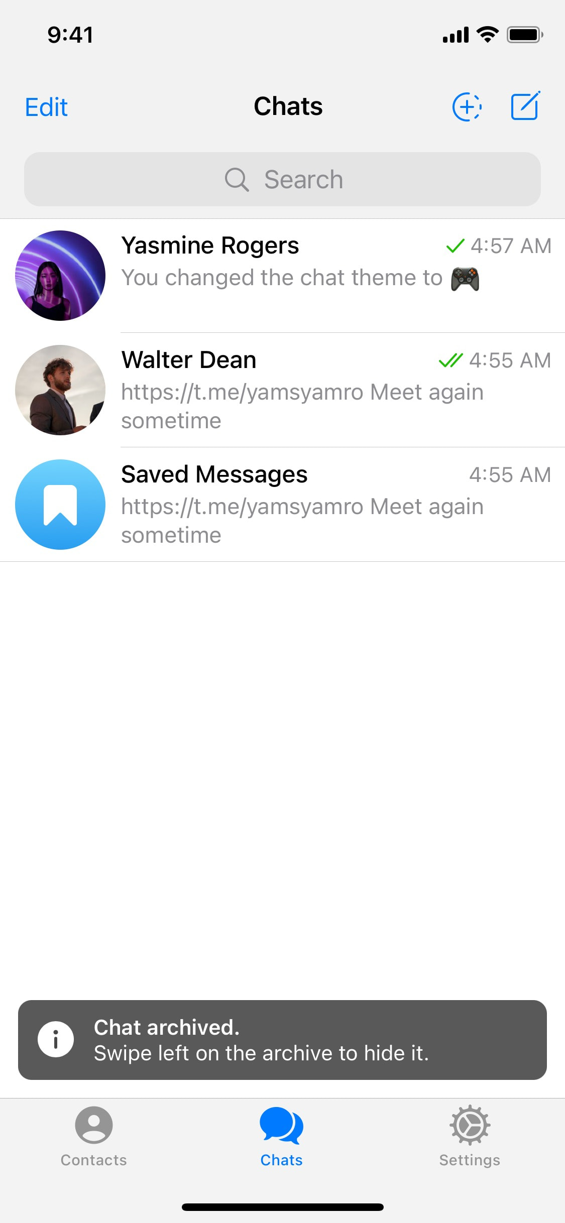 Telegram iOS screen 358