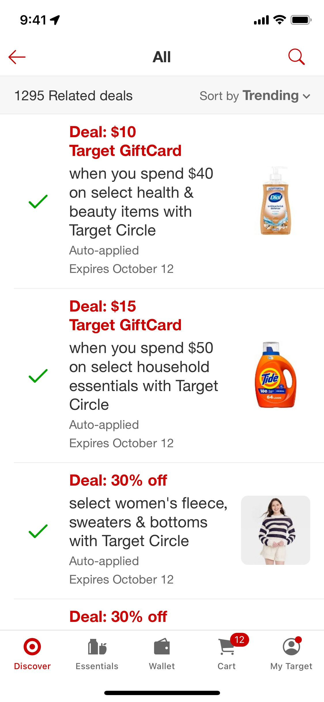 Target iOS screen 756