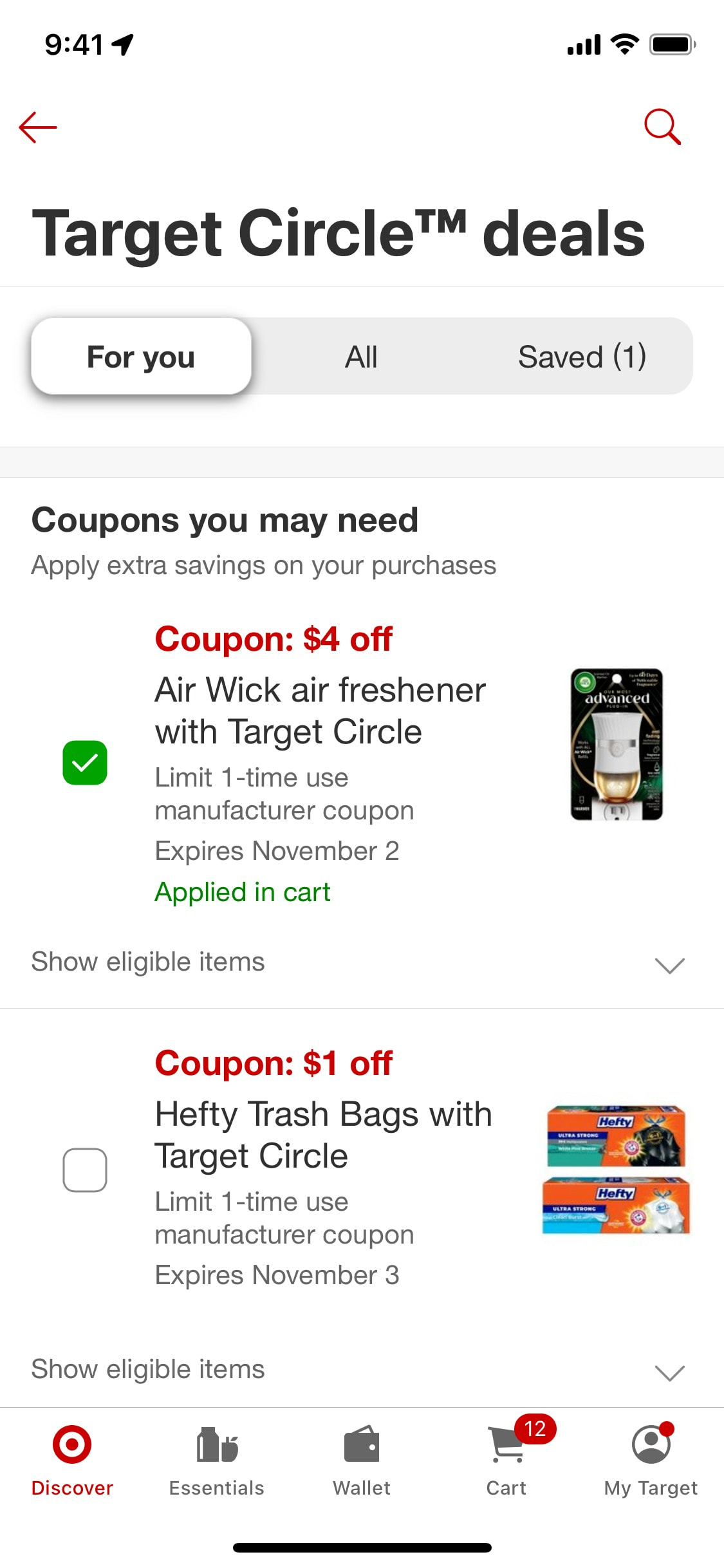 Target iOS screen 358