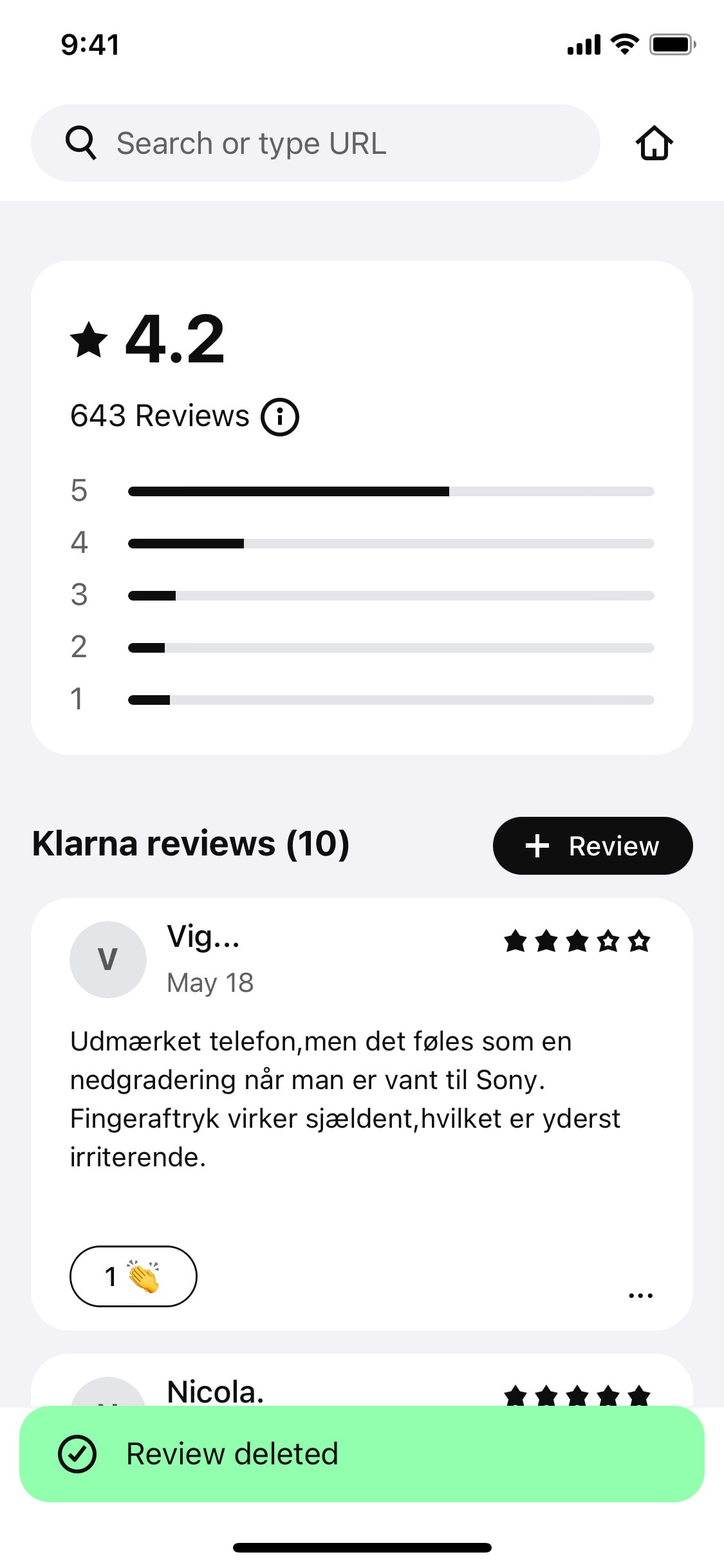 Klarna iOS screen 263