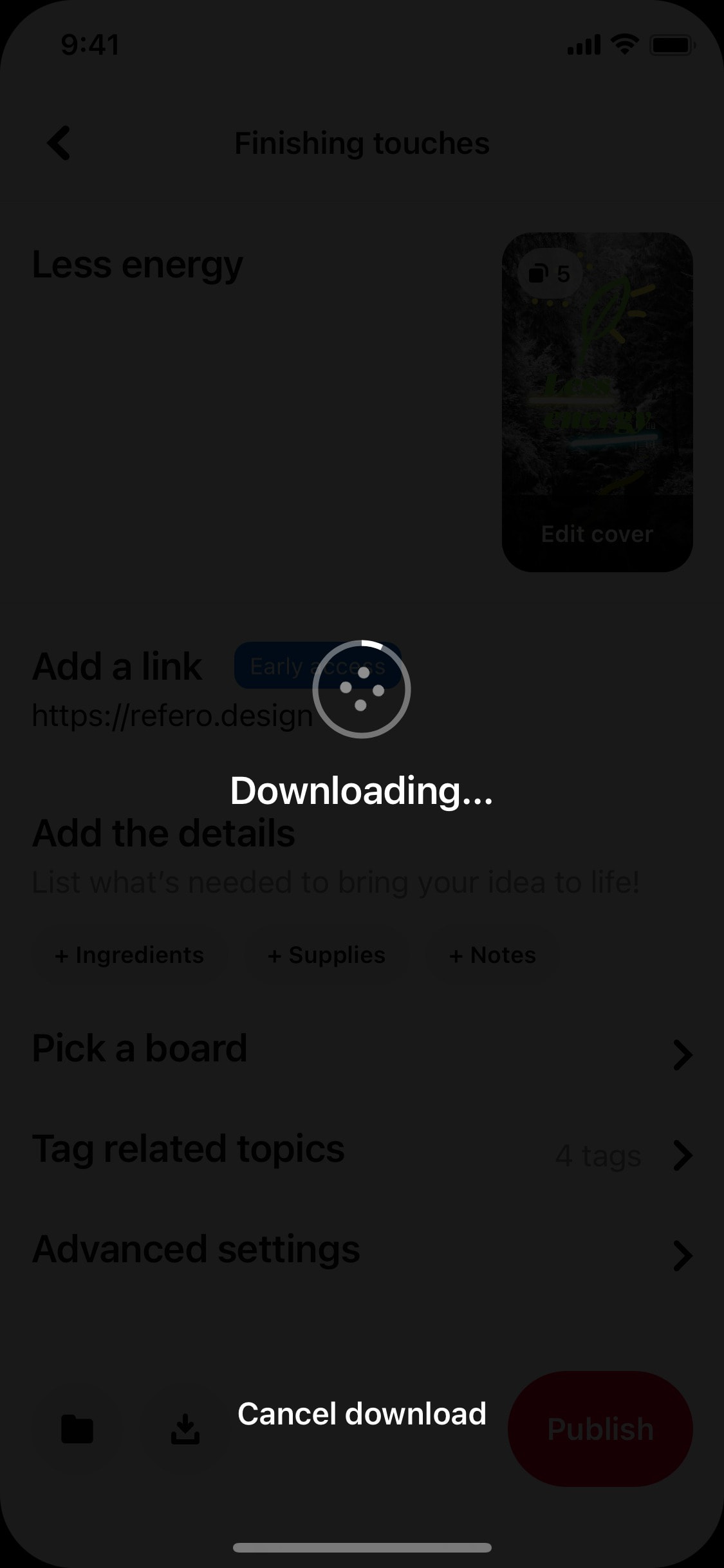 Pinterest iOS screen 13