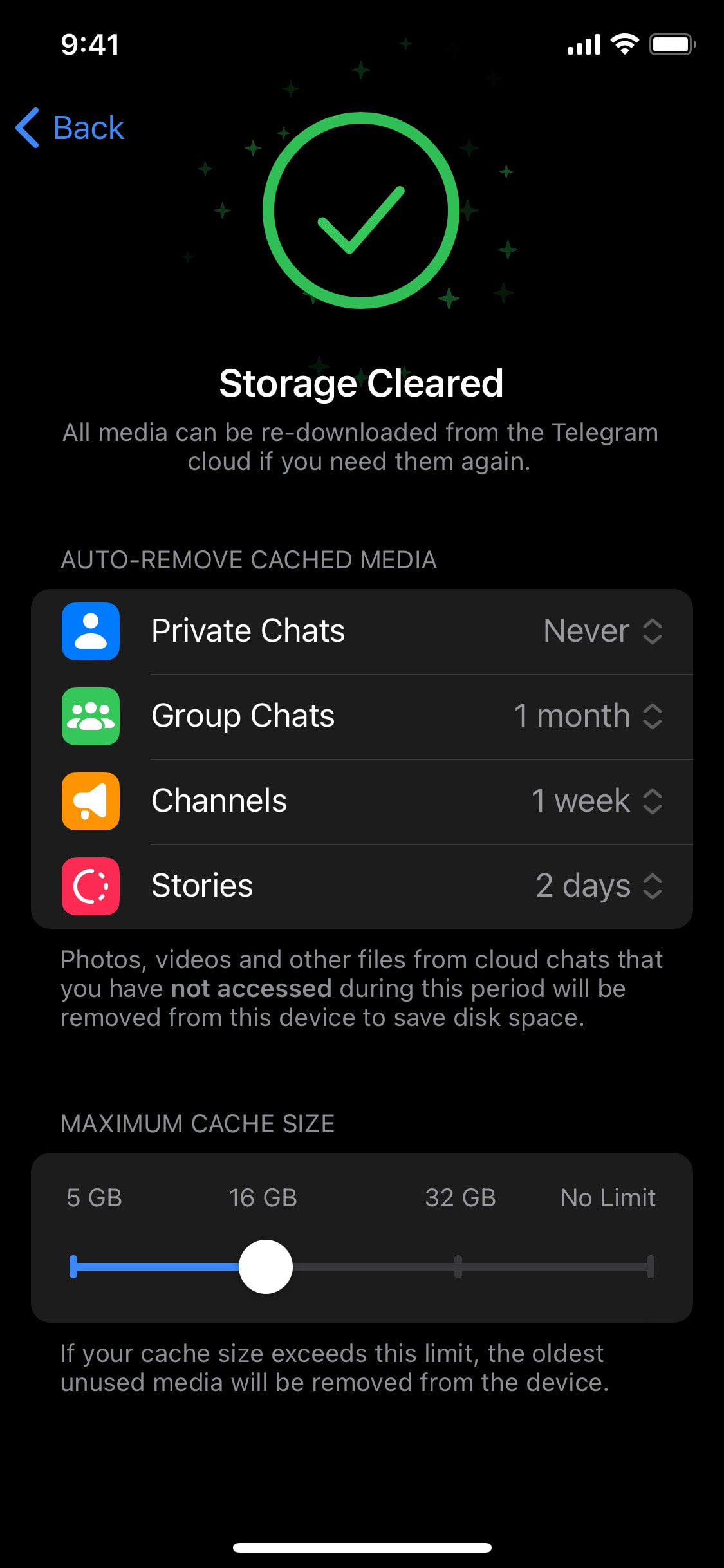 Telegram iOS screen 518