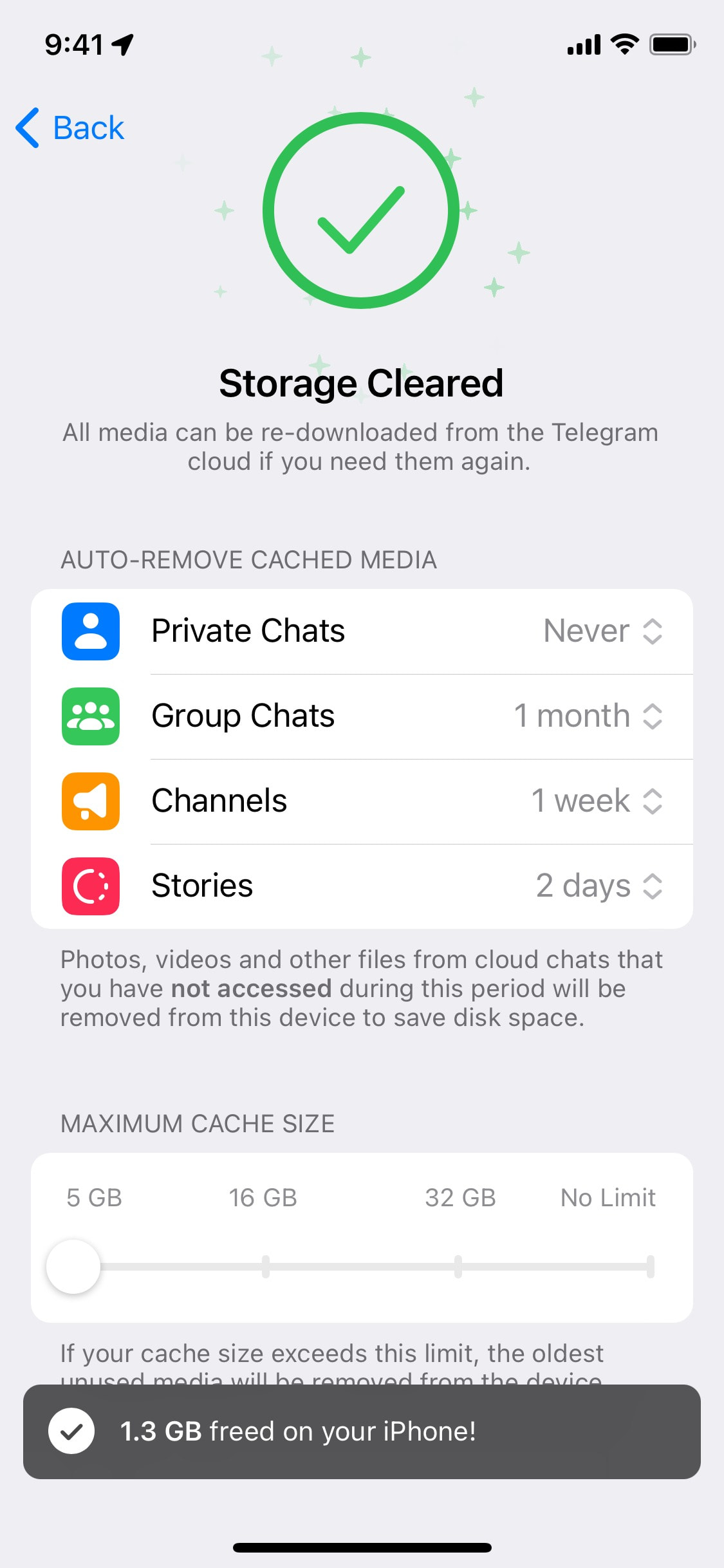 Telegram iOS screen 144