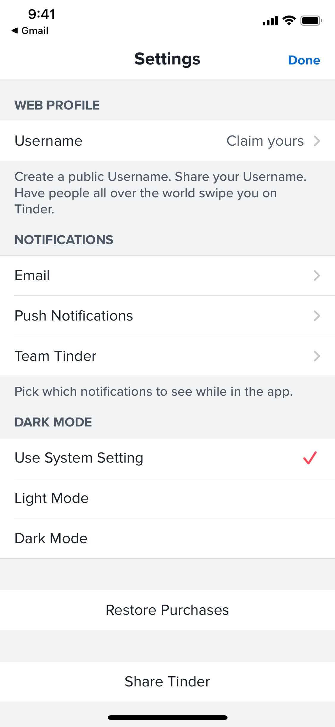 Tinder iOS screen 247
