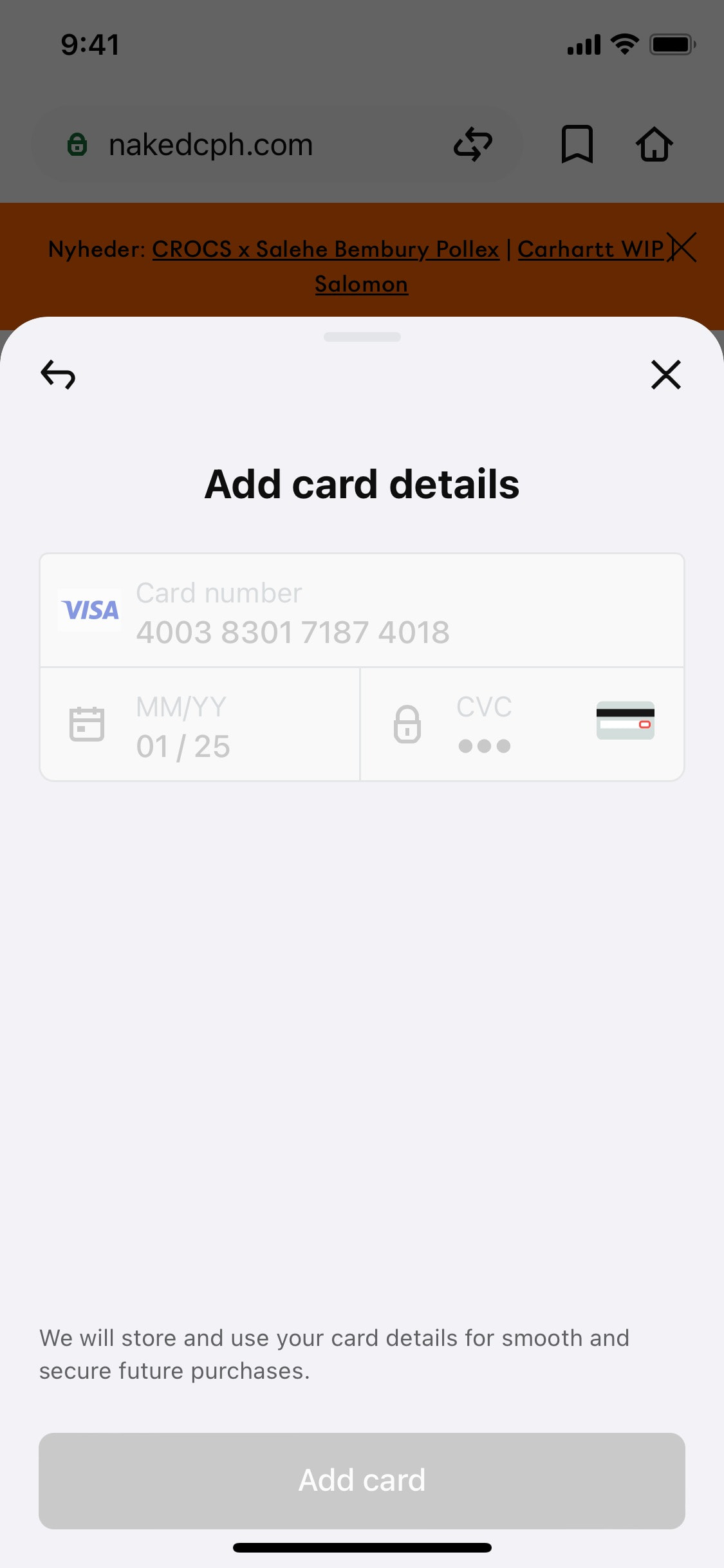 Klarna iOS screen 339