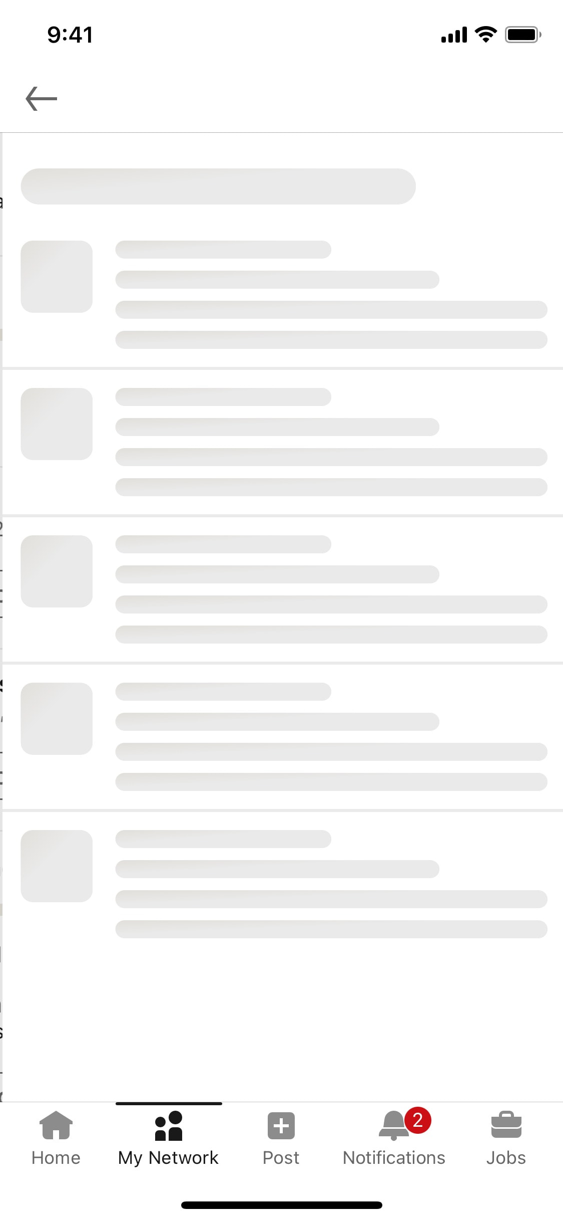 LinkedIn iOS screen 398