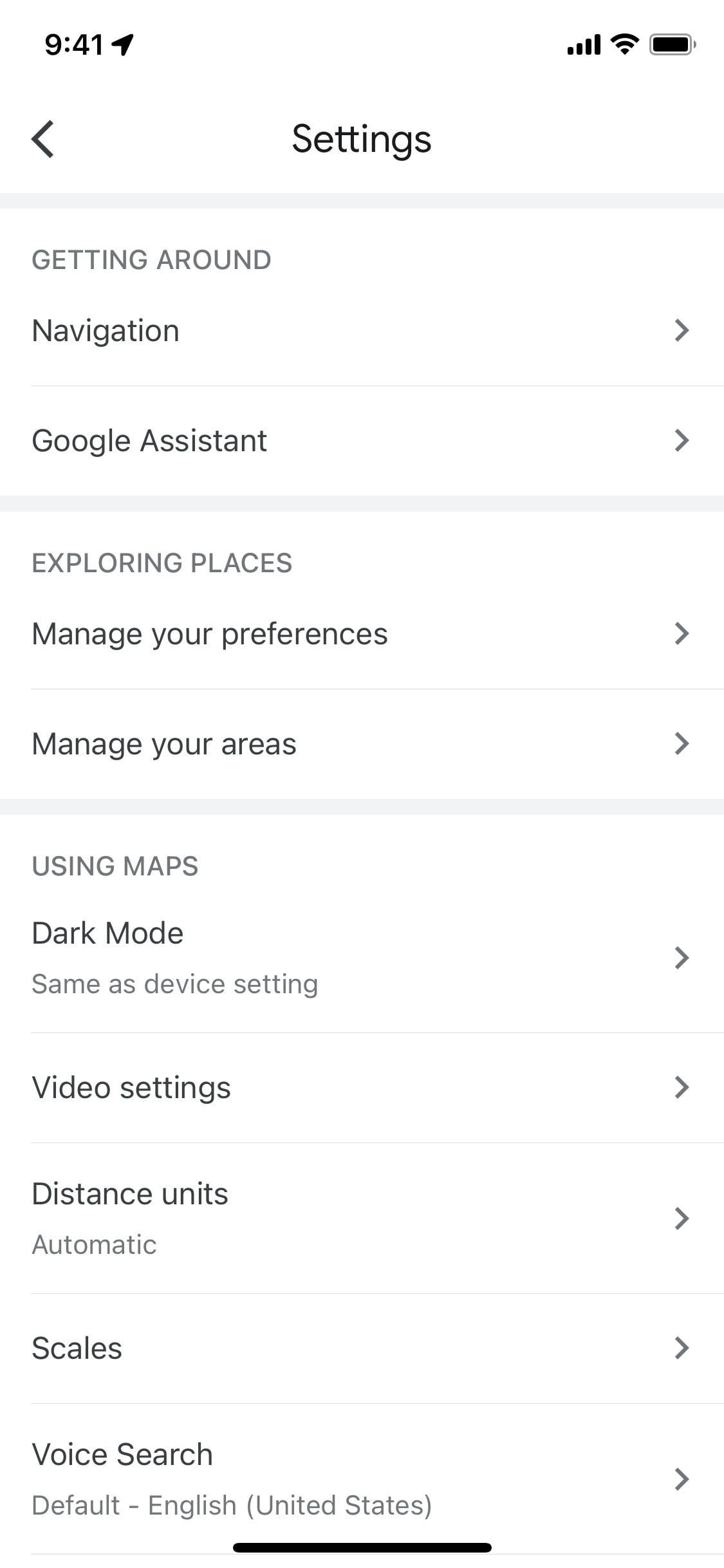 Google Maps iOS screen 191