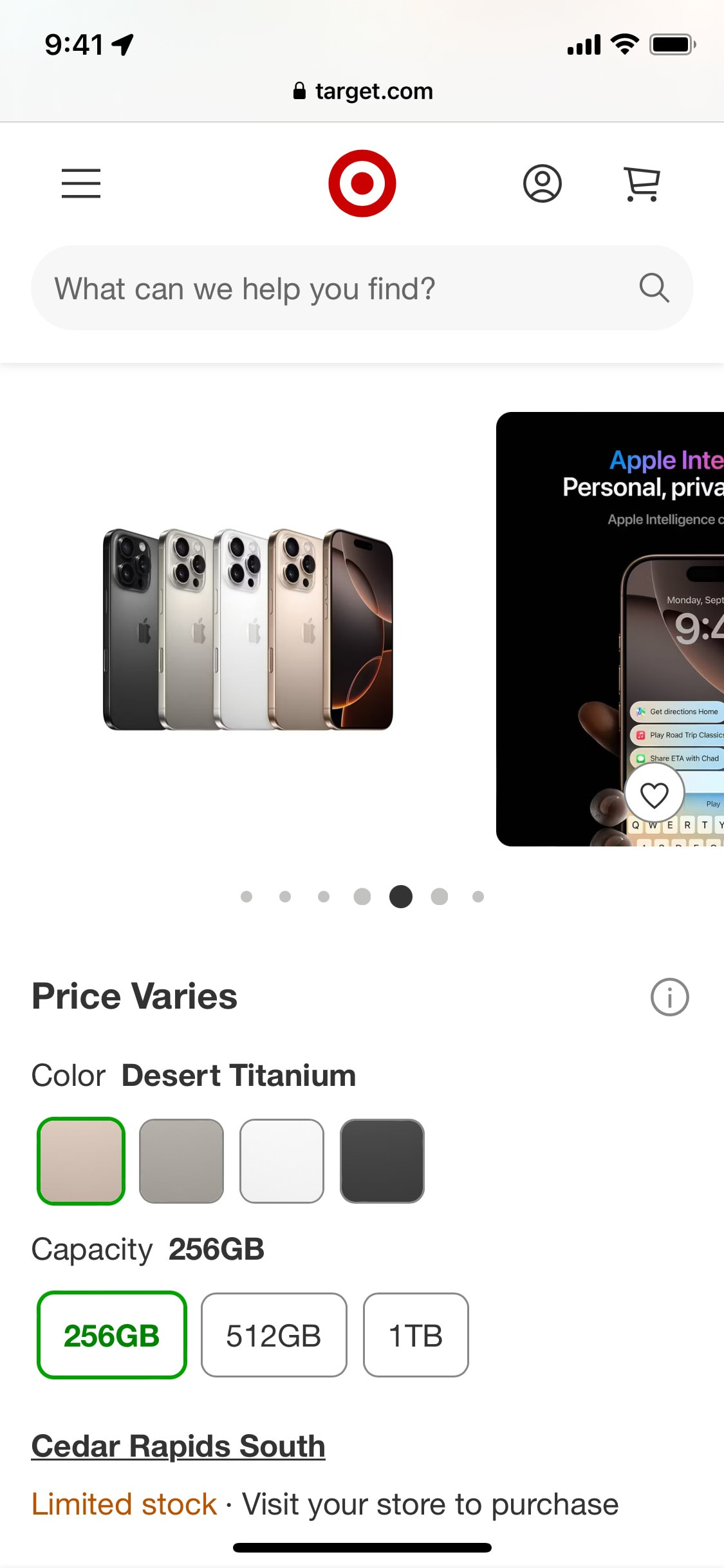 Target iOS screen 369