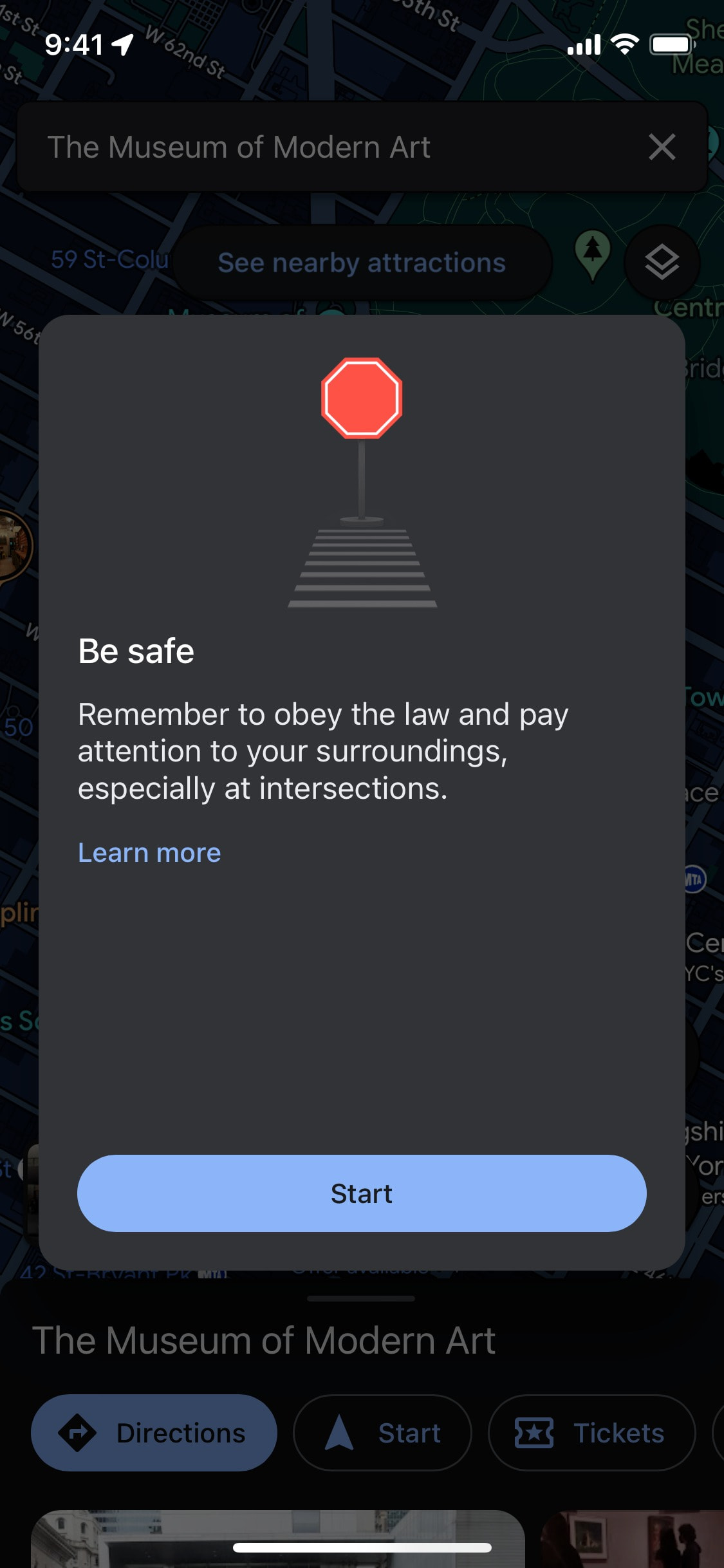 Google Maps iOS screen 645