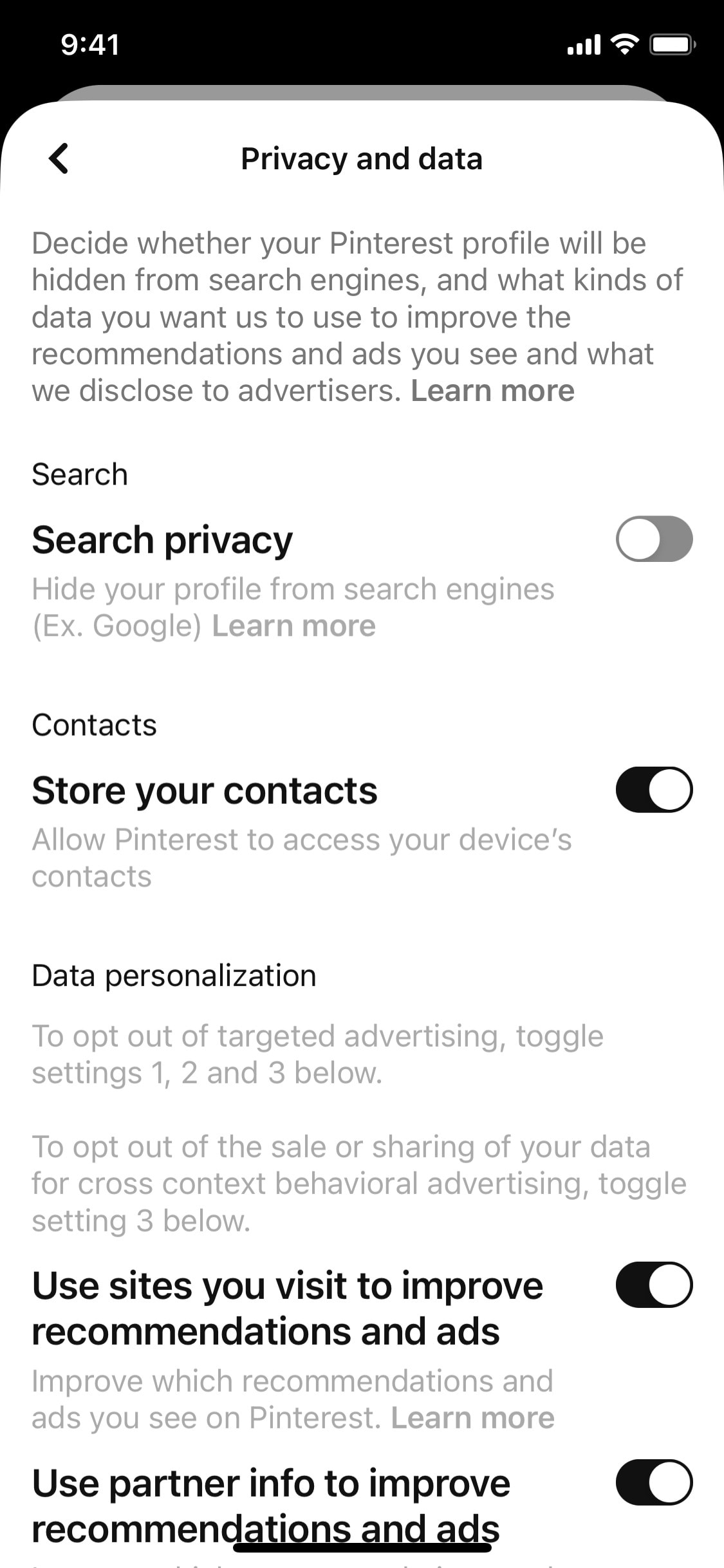 Pinterest iOS screen 316